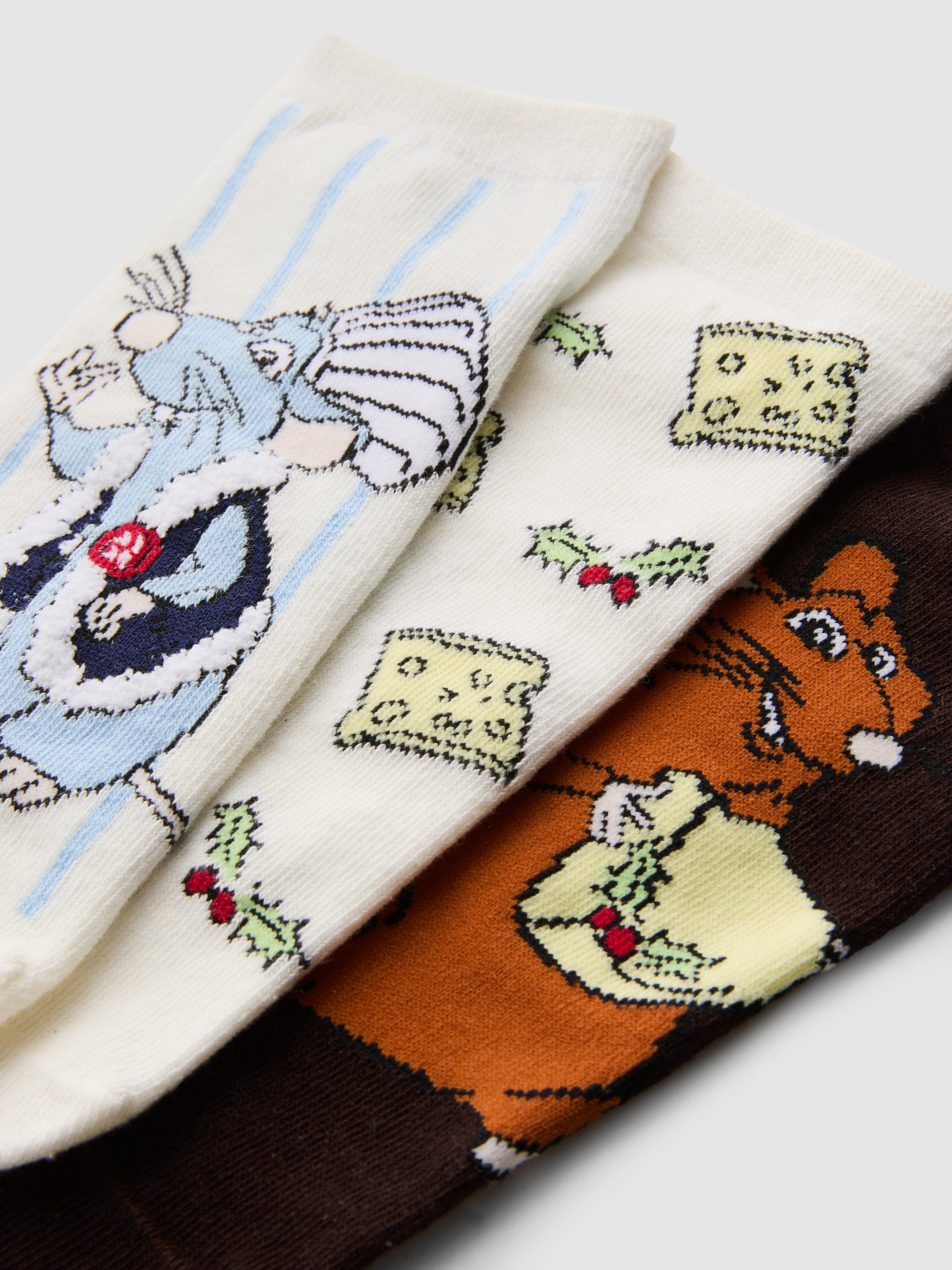 3pk Disney's Ratatouille Pure Cotton Graphic Sneaker Socks