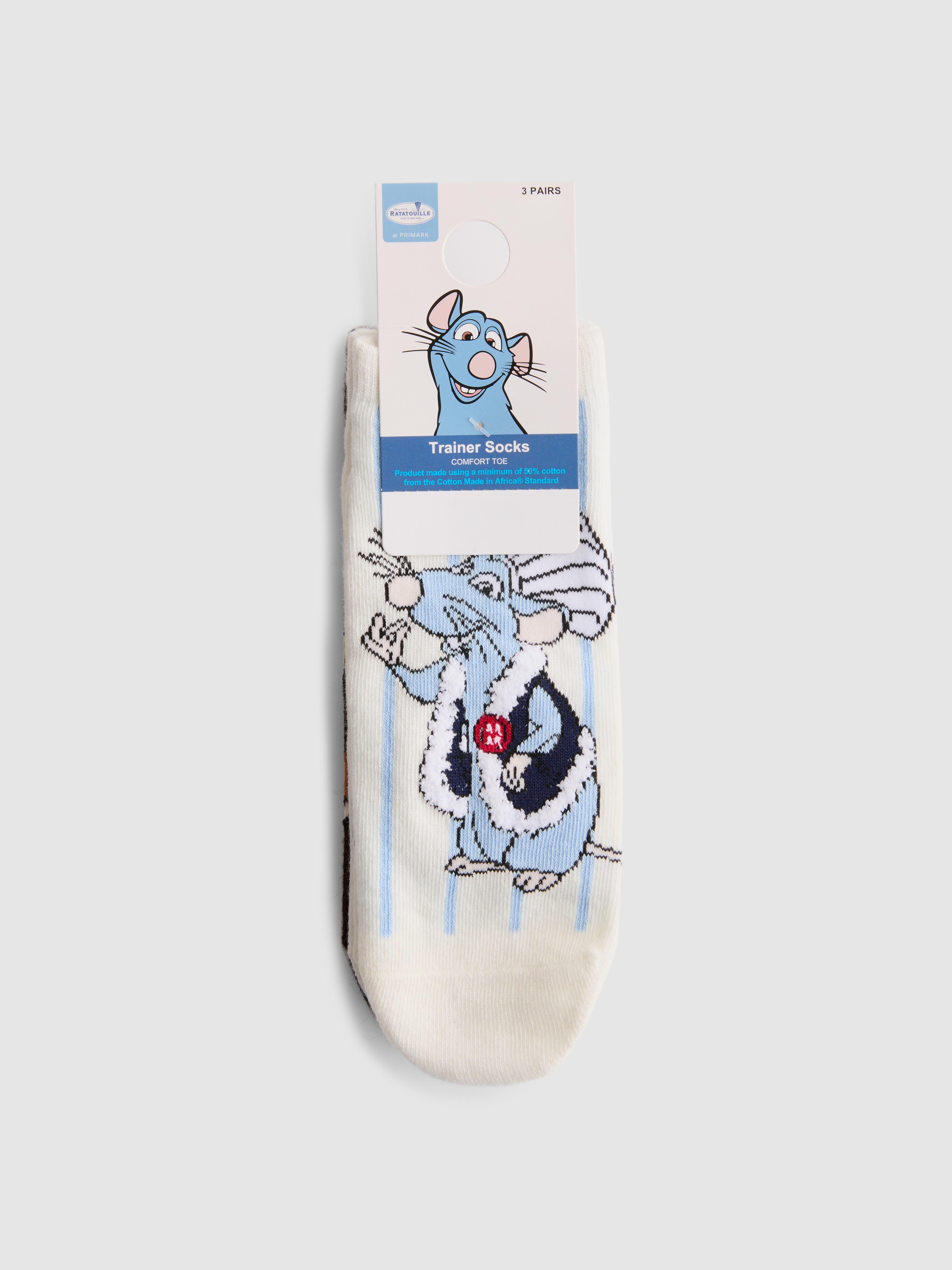 3pk Disney's Ratatouille Pure Cotton Graphic Sneaker Socks