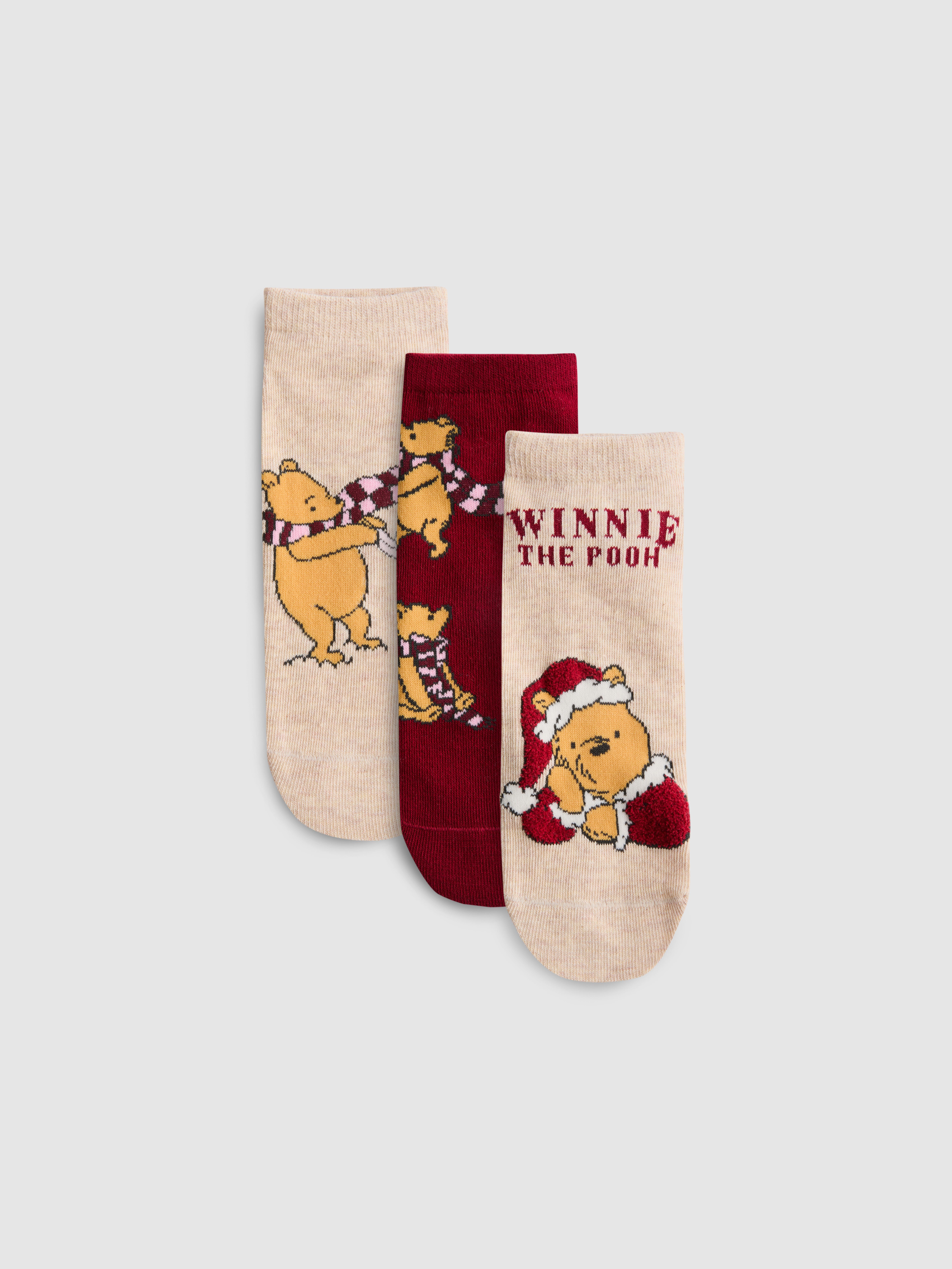 Disney's Winnie the Pooh Christmas Pure Cotton Ankle Socks