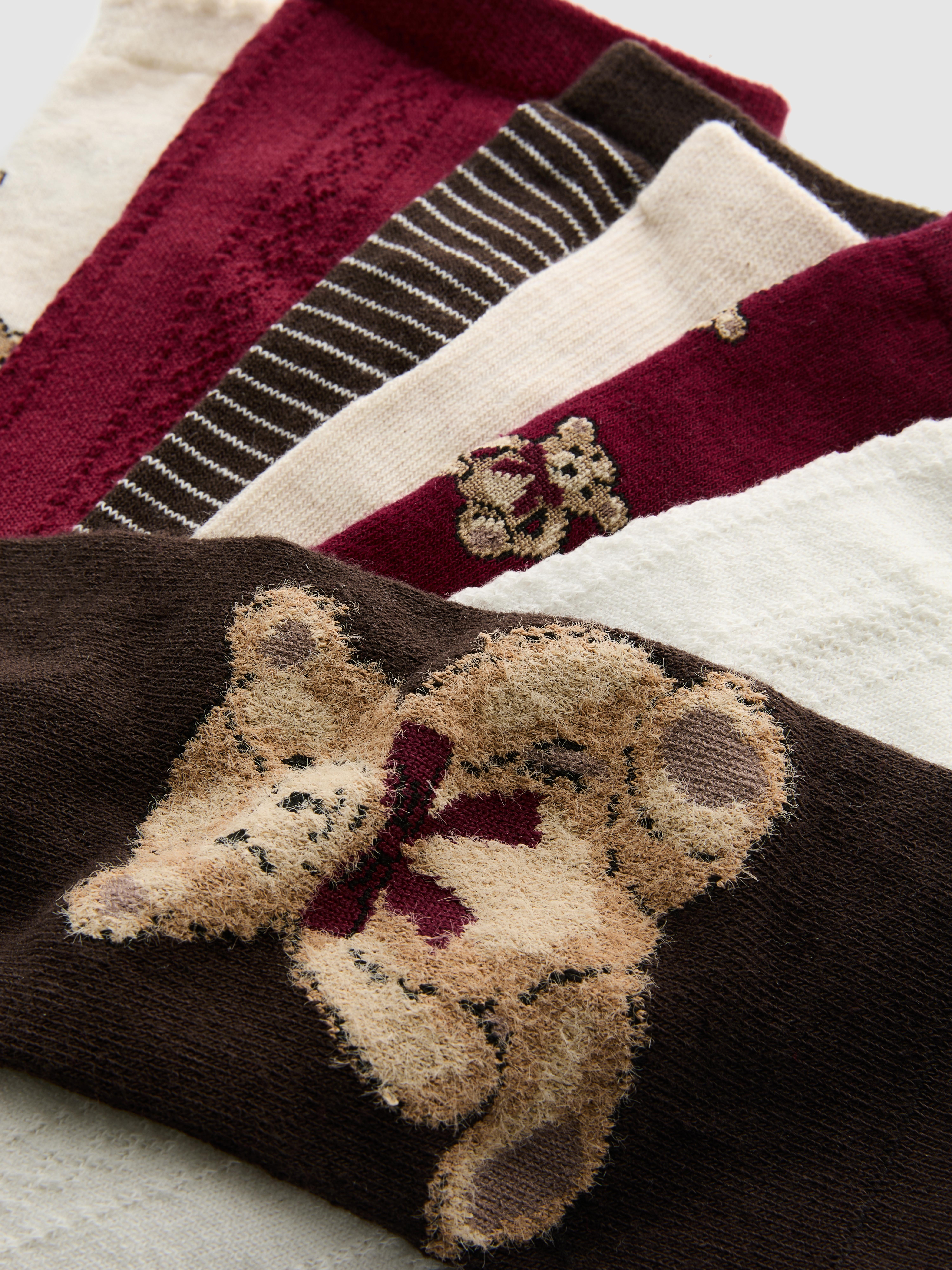 7pk Love To Lounge Bear Ankle Socks
