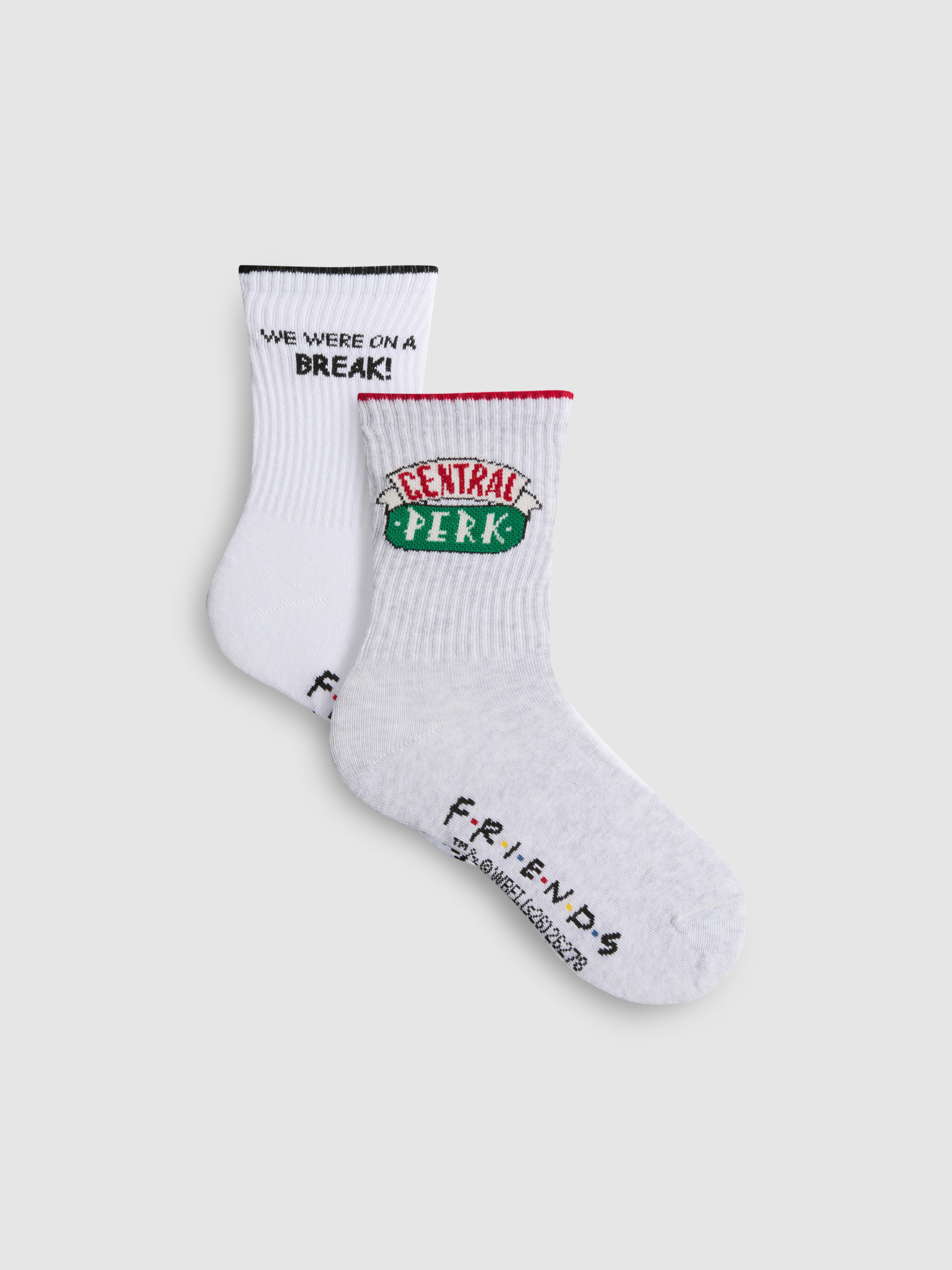 2pk Friends Cotton Blend Crew Socks