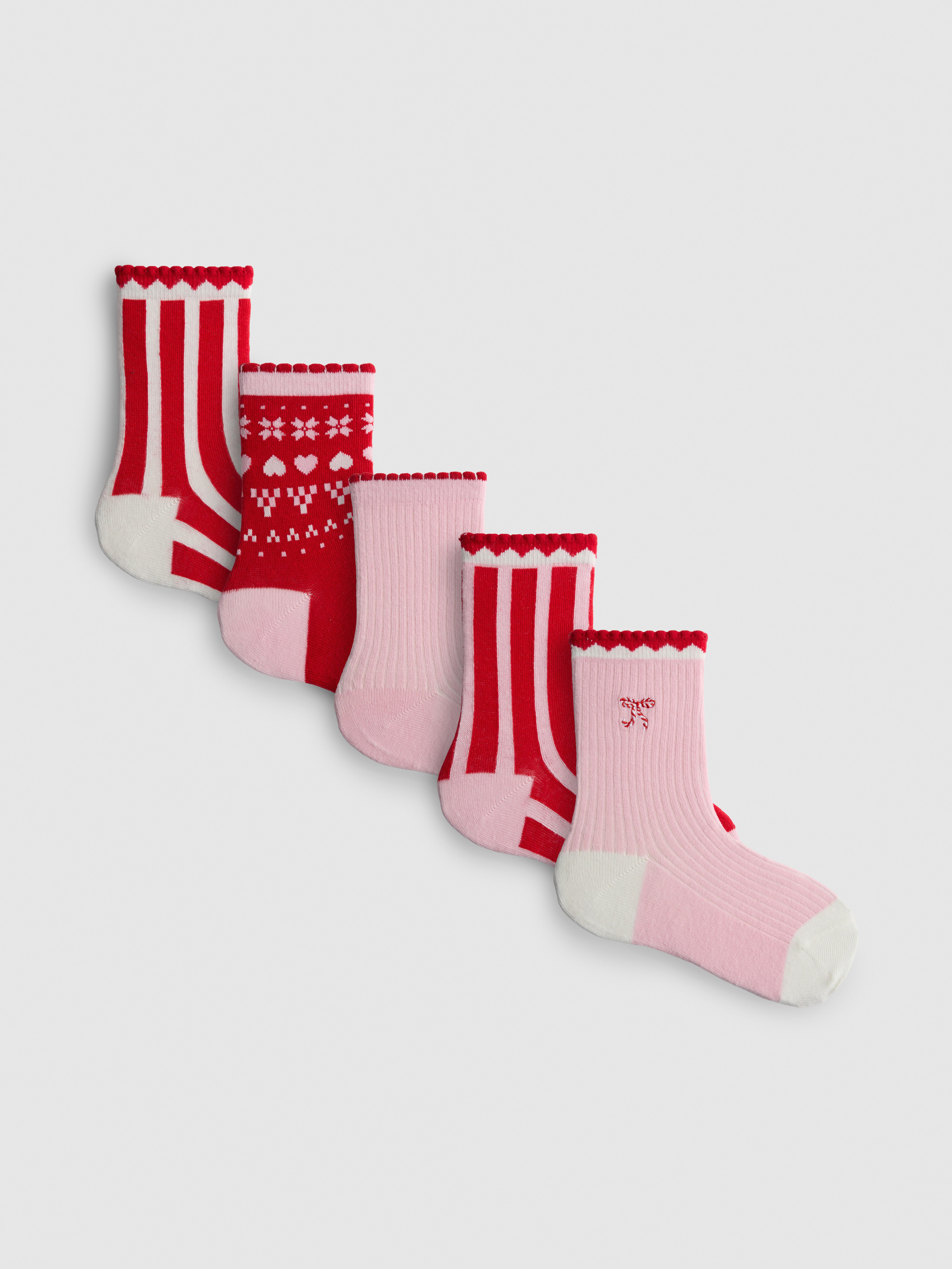 5pk Cotton Rich Stripe Ankle Socks
