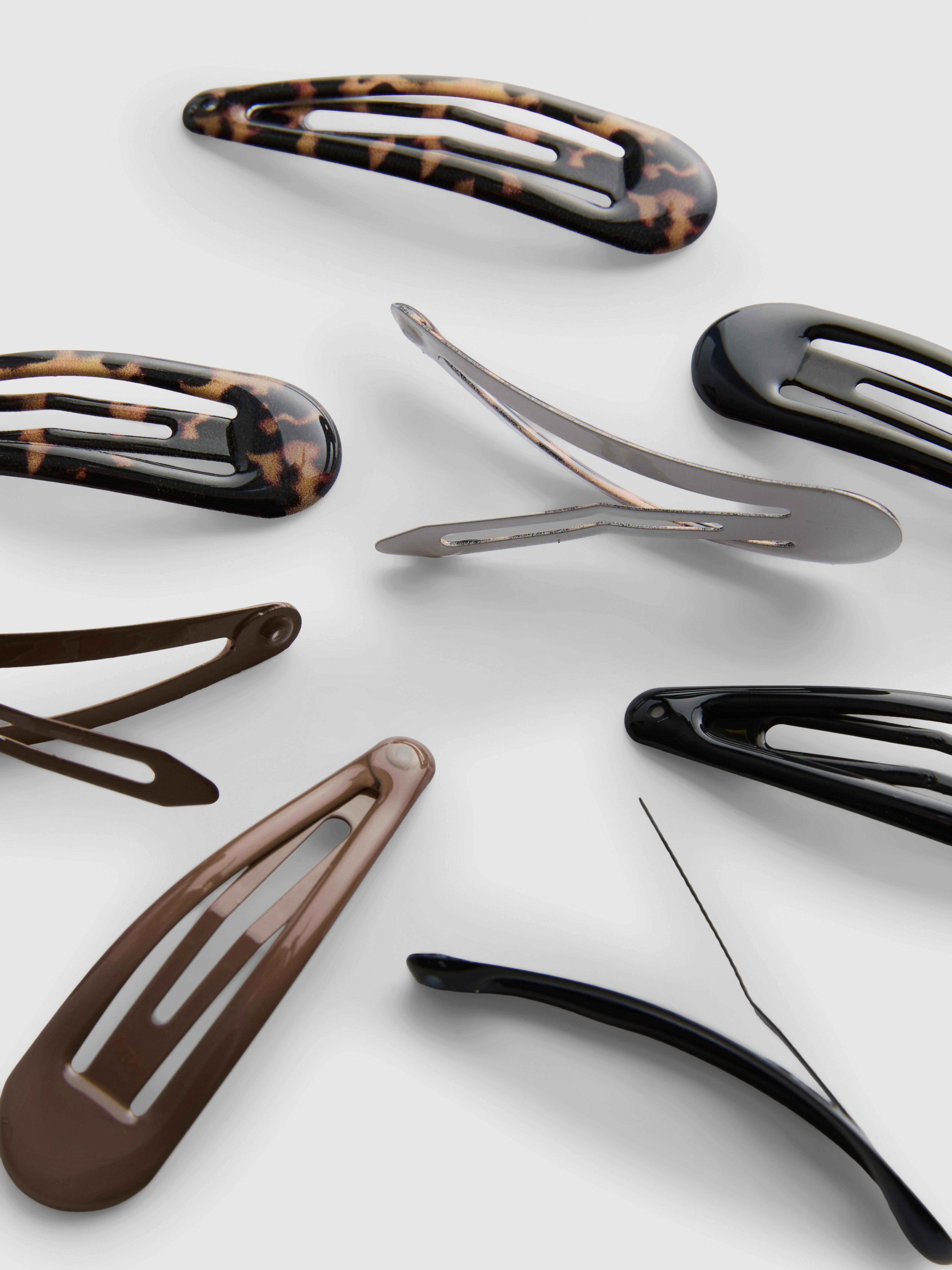 Lot de 8 barrettes à imprimé animalier