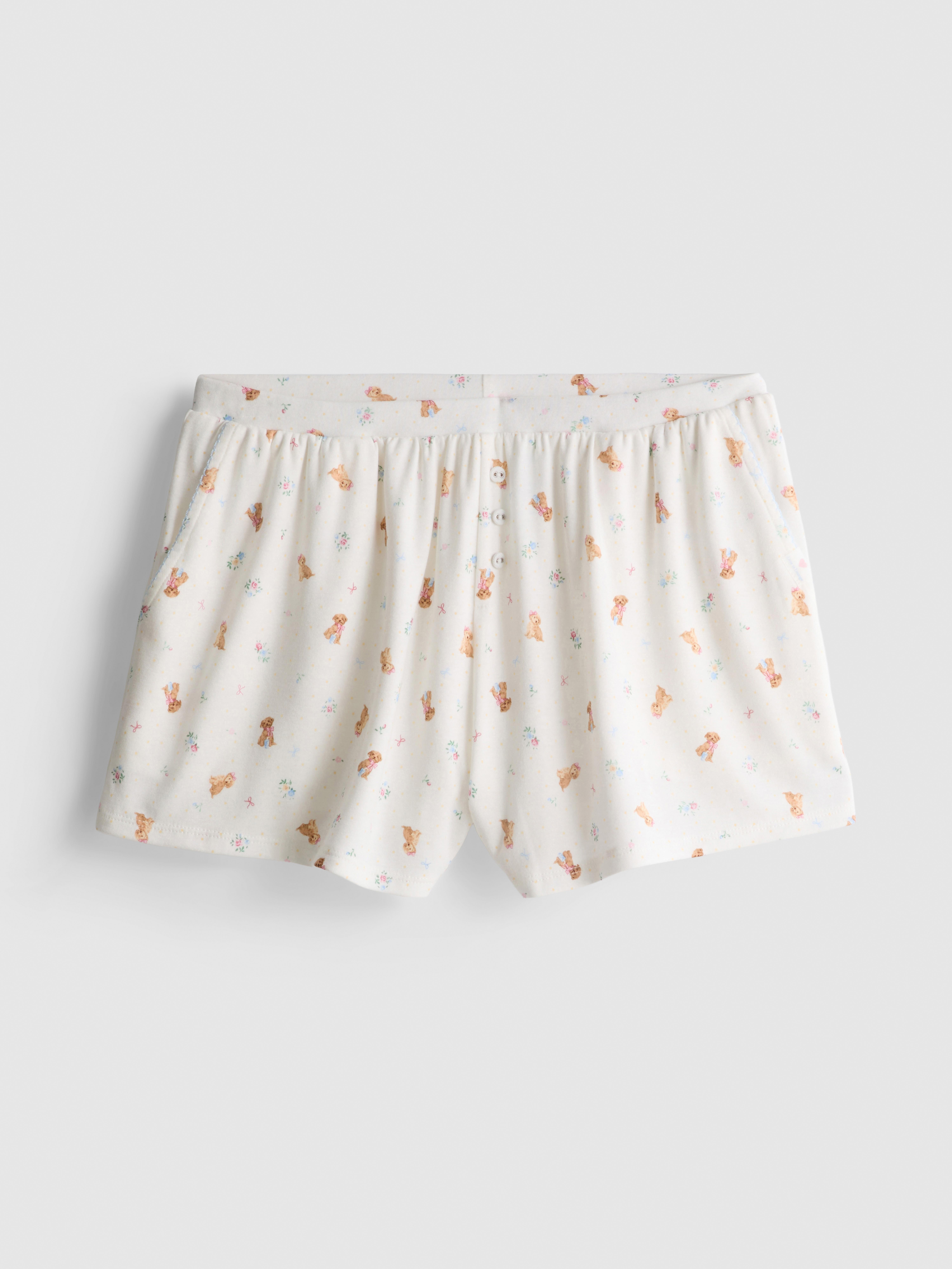 Love To Lounge Dog-Print Pajama Shorts
