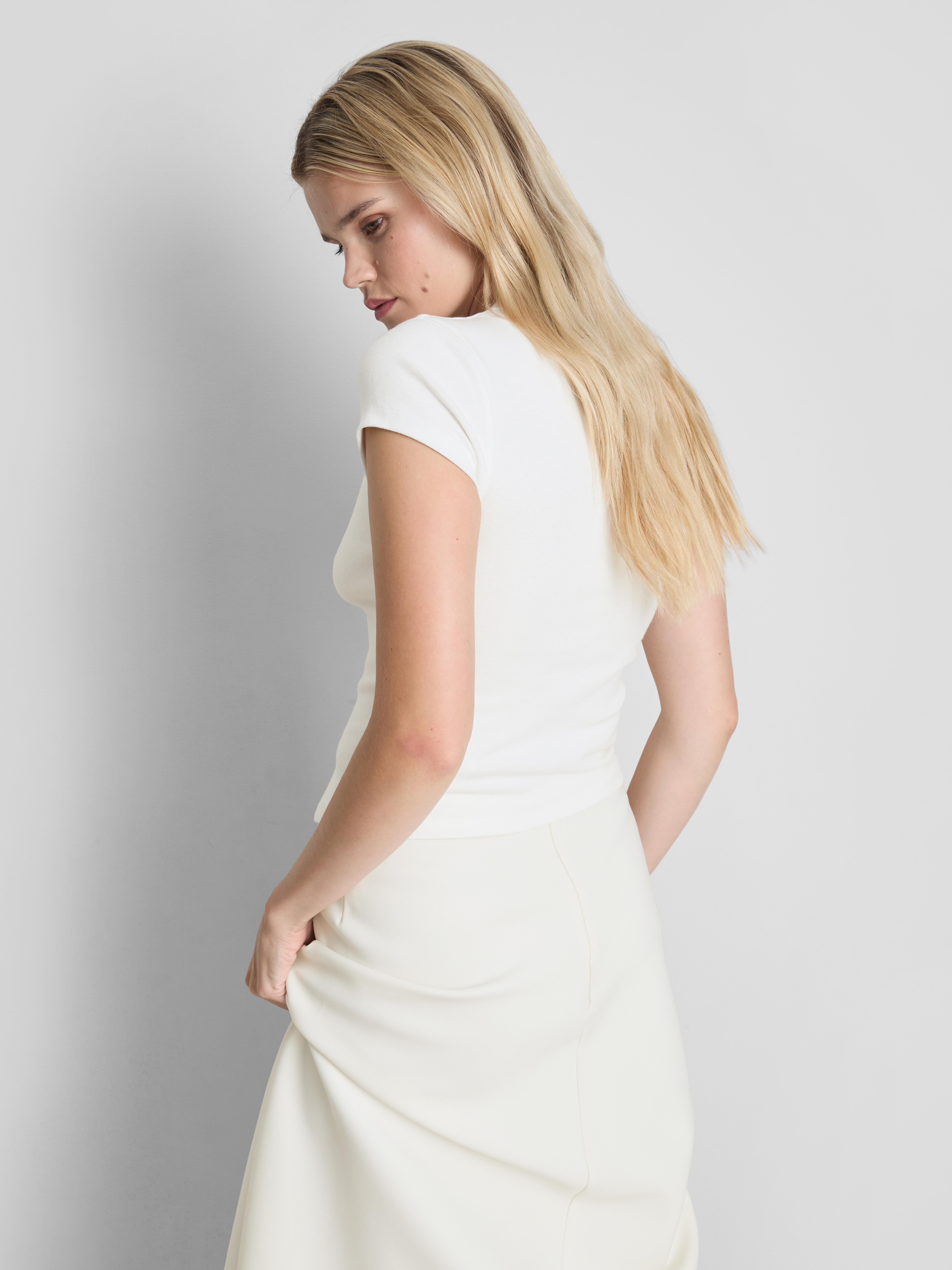 Katoenrijk T-shirt met knoopsluiting