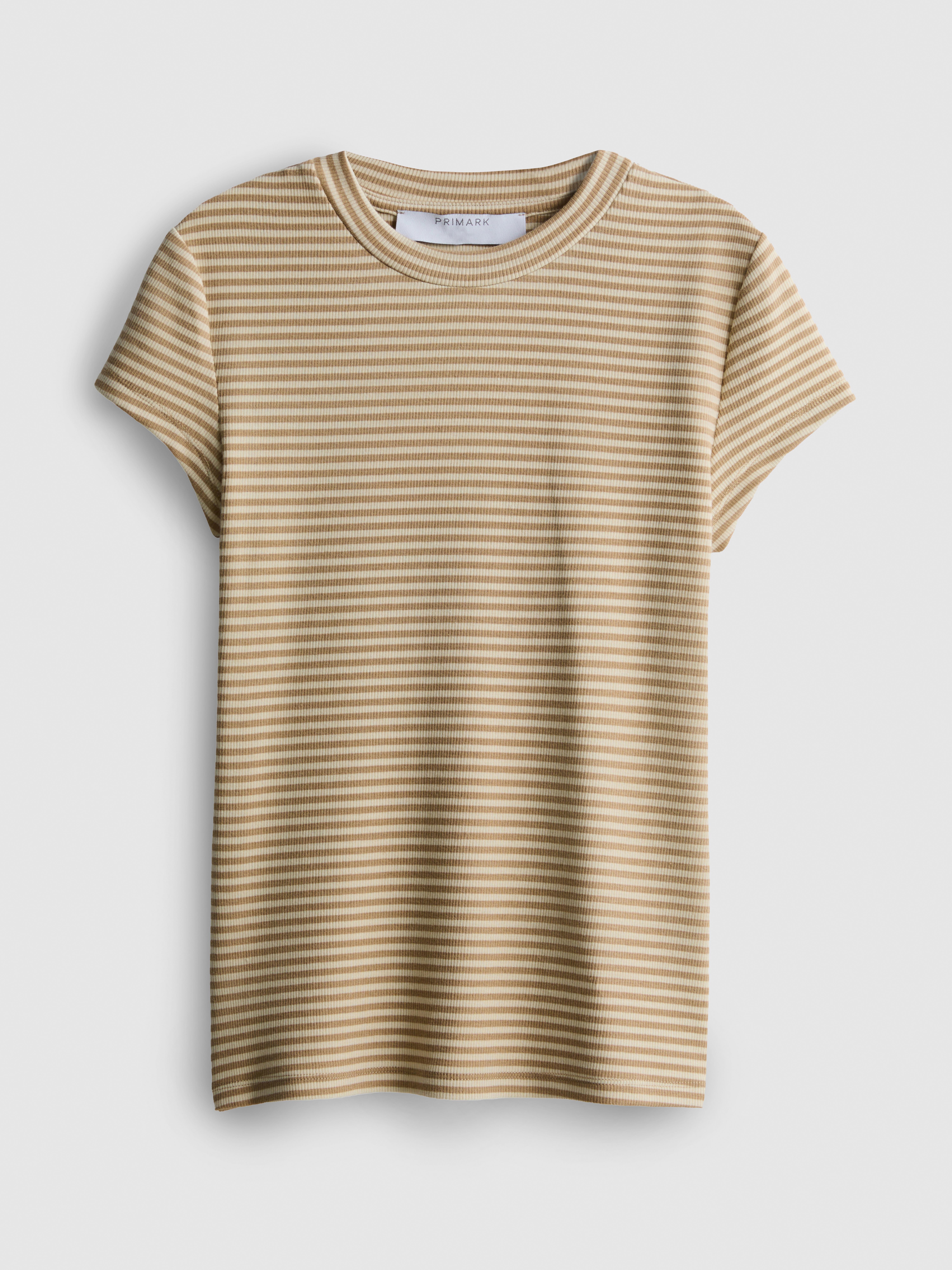 T-shirt canelada manga cava riscas