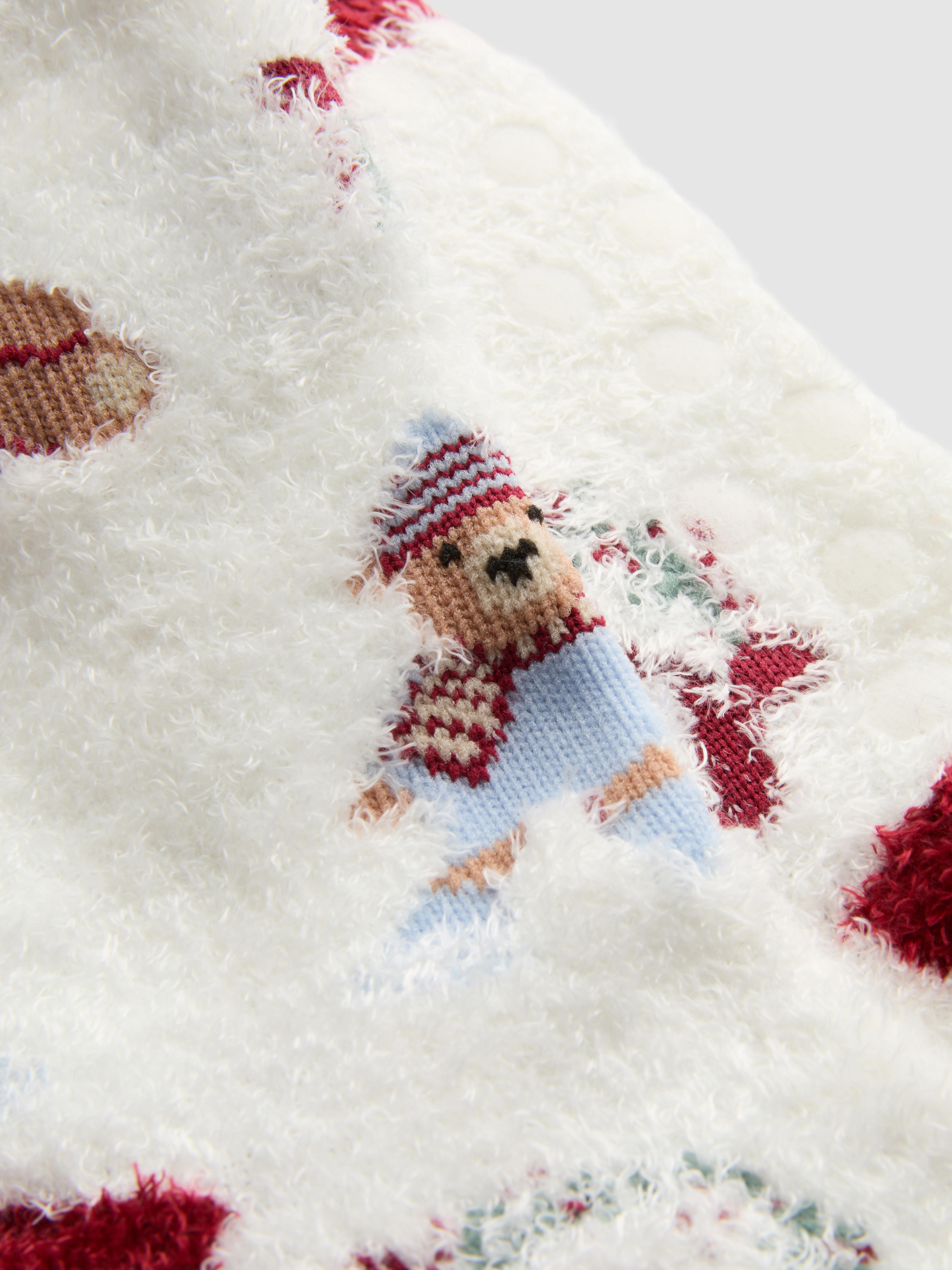 Christmas Teddy Bear Cozy Socks
