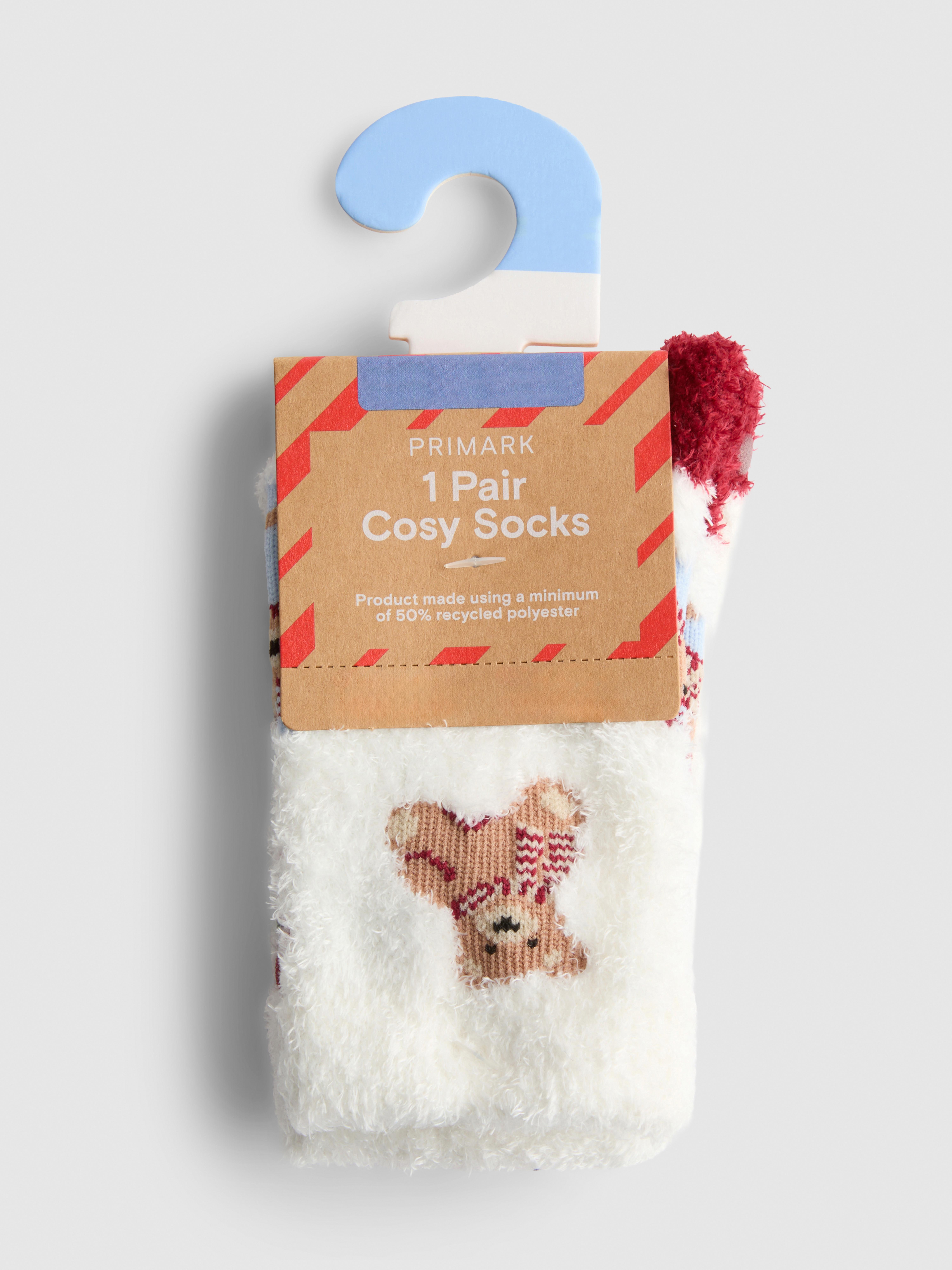 Christmas Teddy Bear Cozy Socks