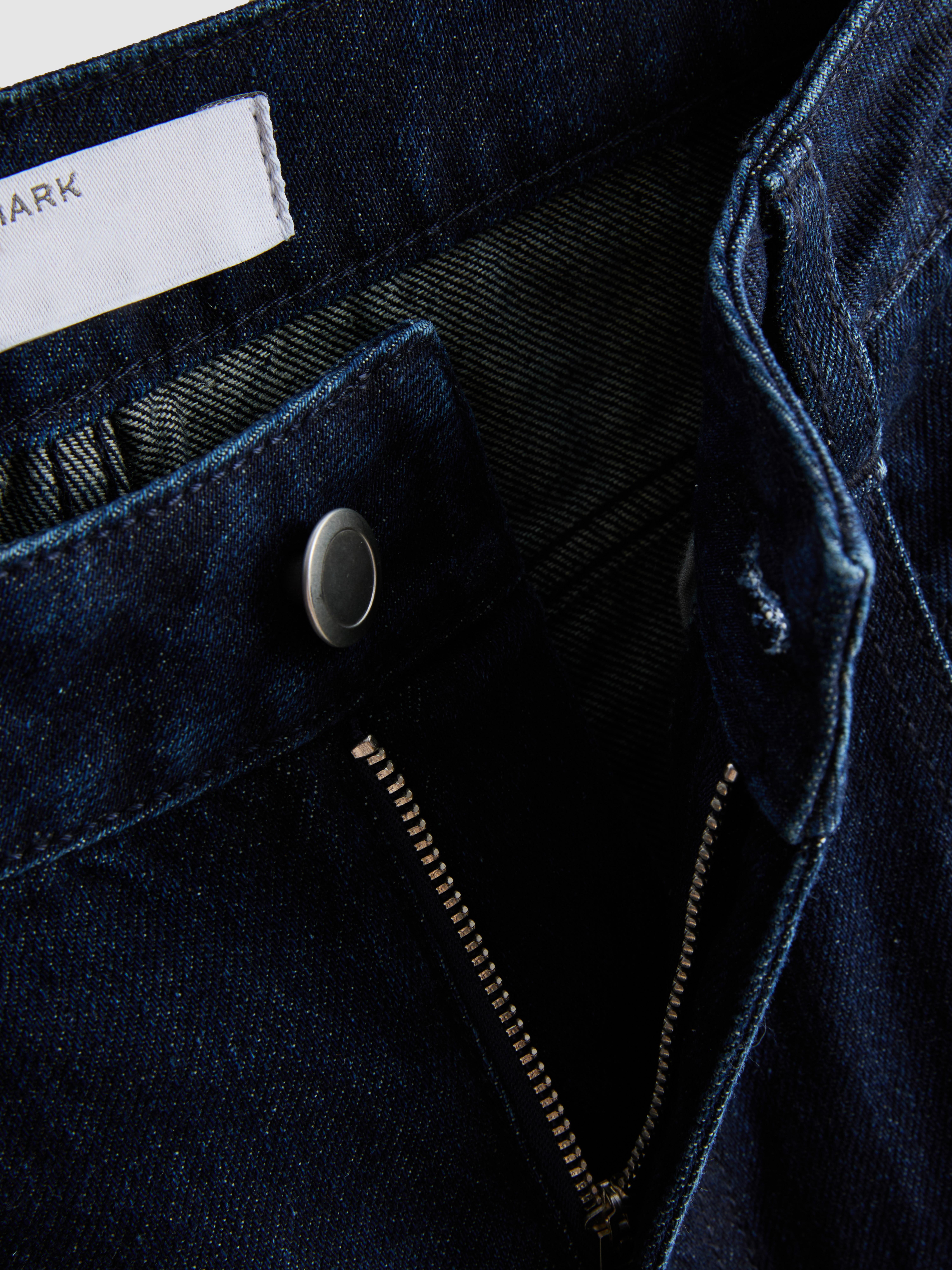 Cotton Denim Seam Detail Wide Leg Jeans