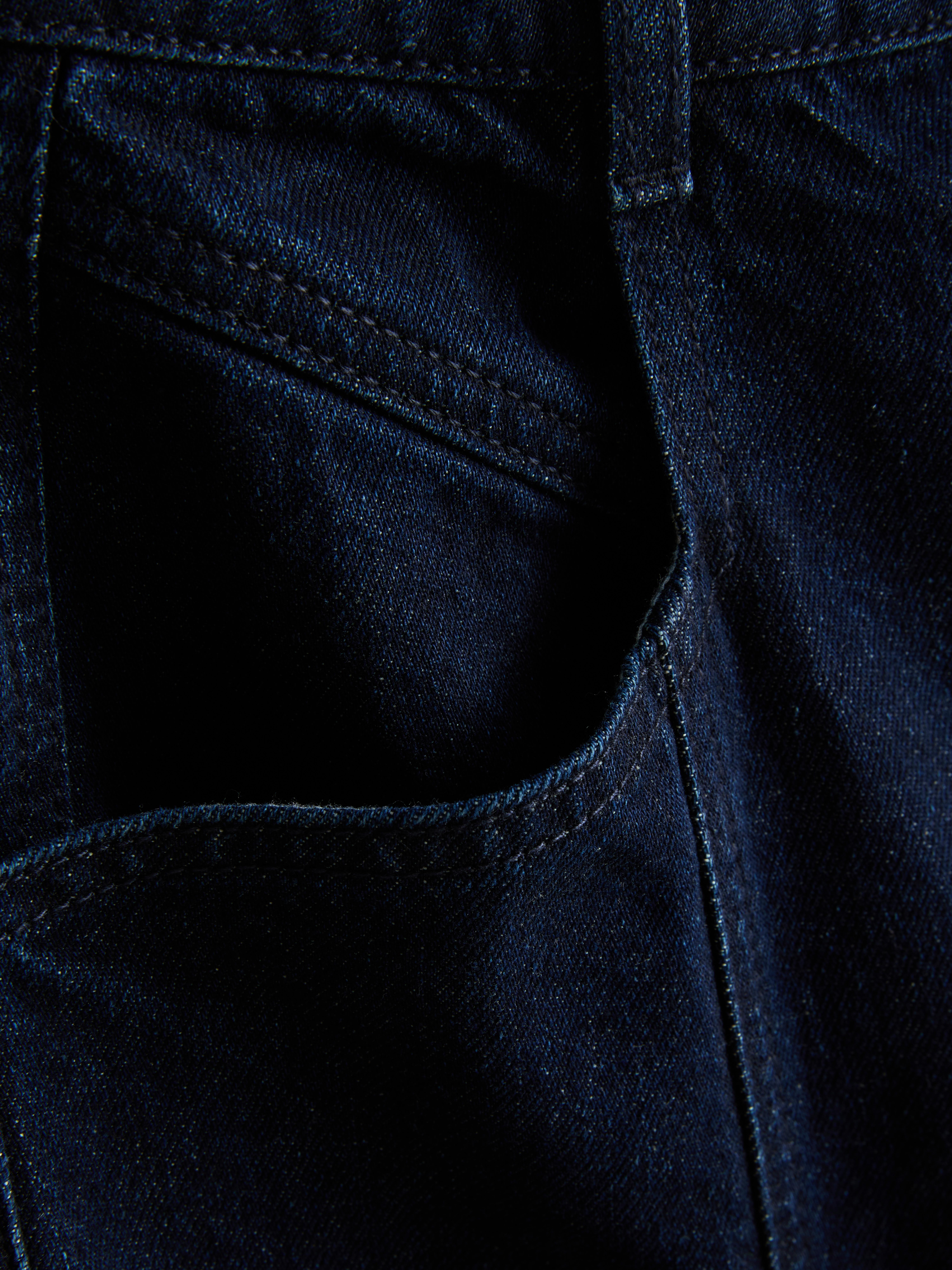 Cotton Denim Seam Detail Wide Leg Jeans