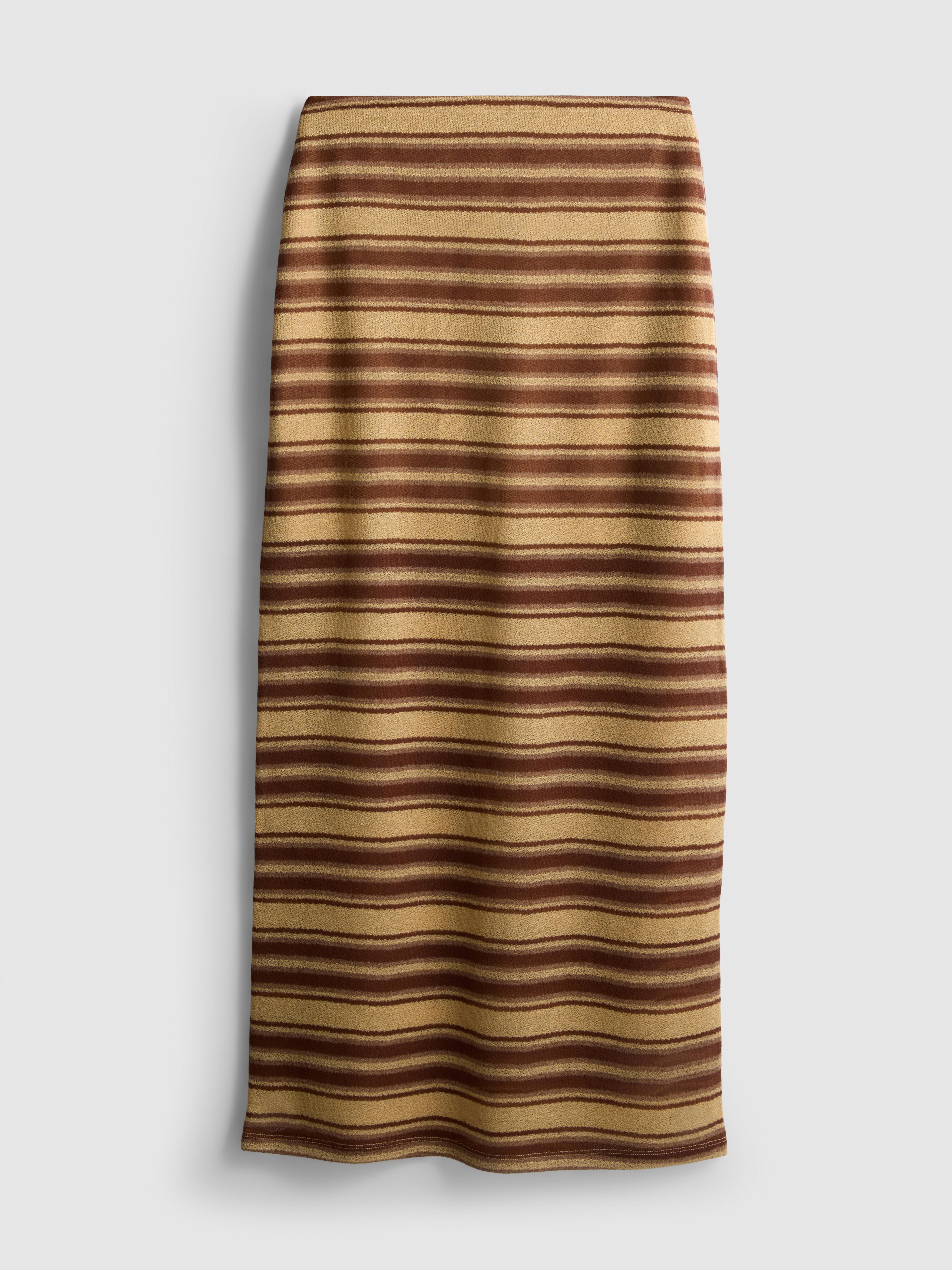 Striped Straight Maxi Skirt