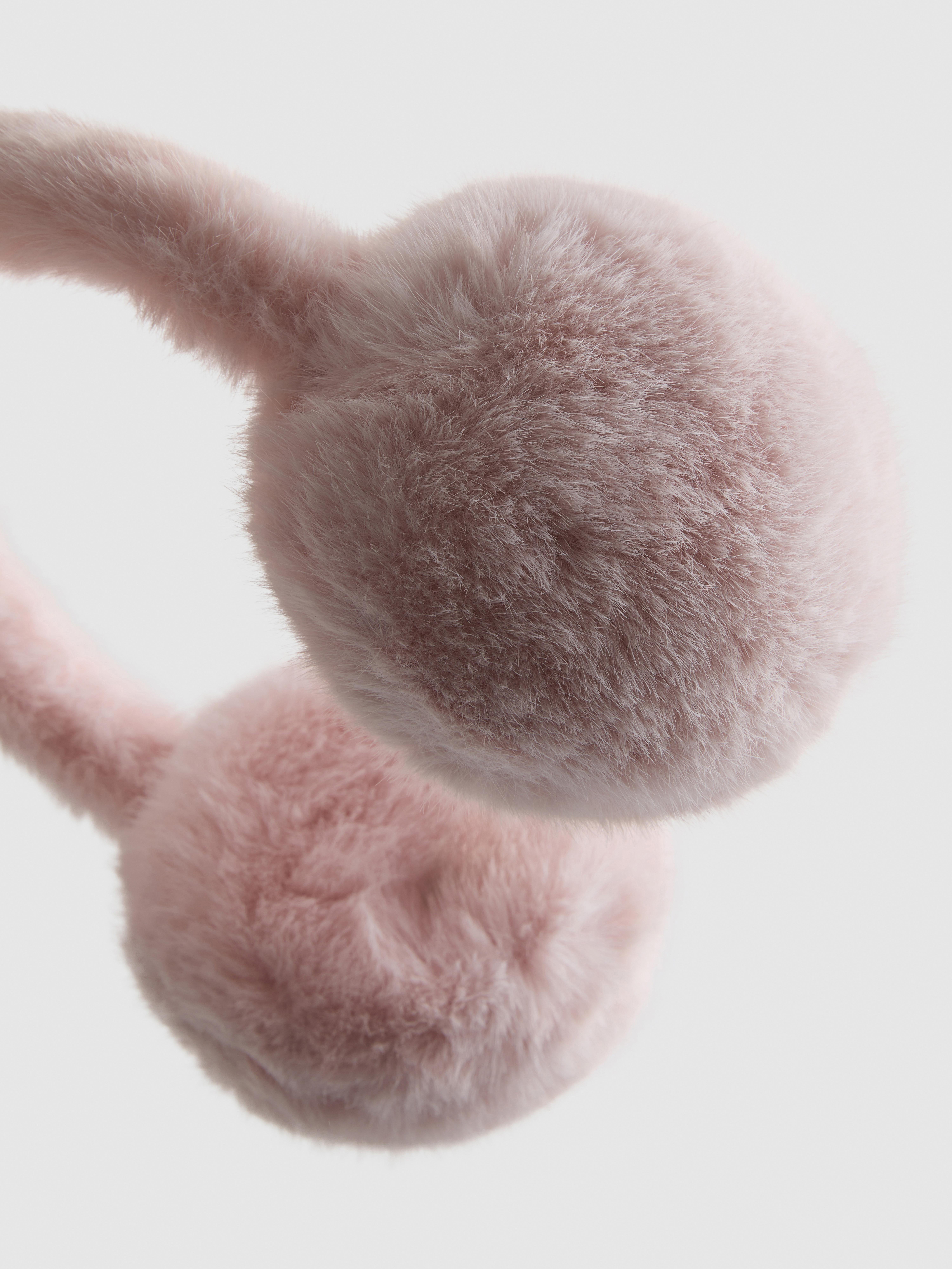 Women's Light Pink Faux Fur Ear Muffs | Primark