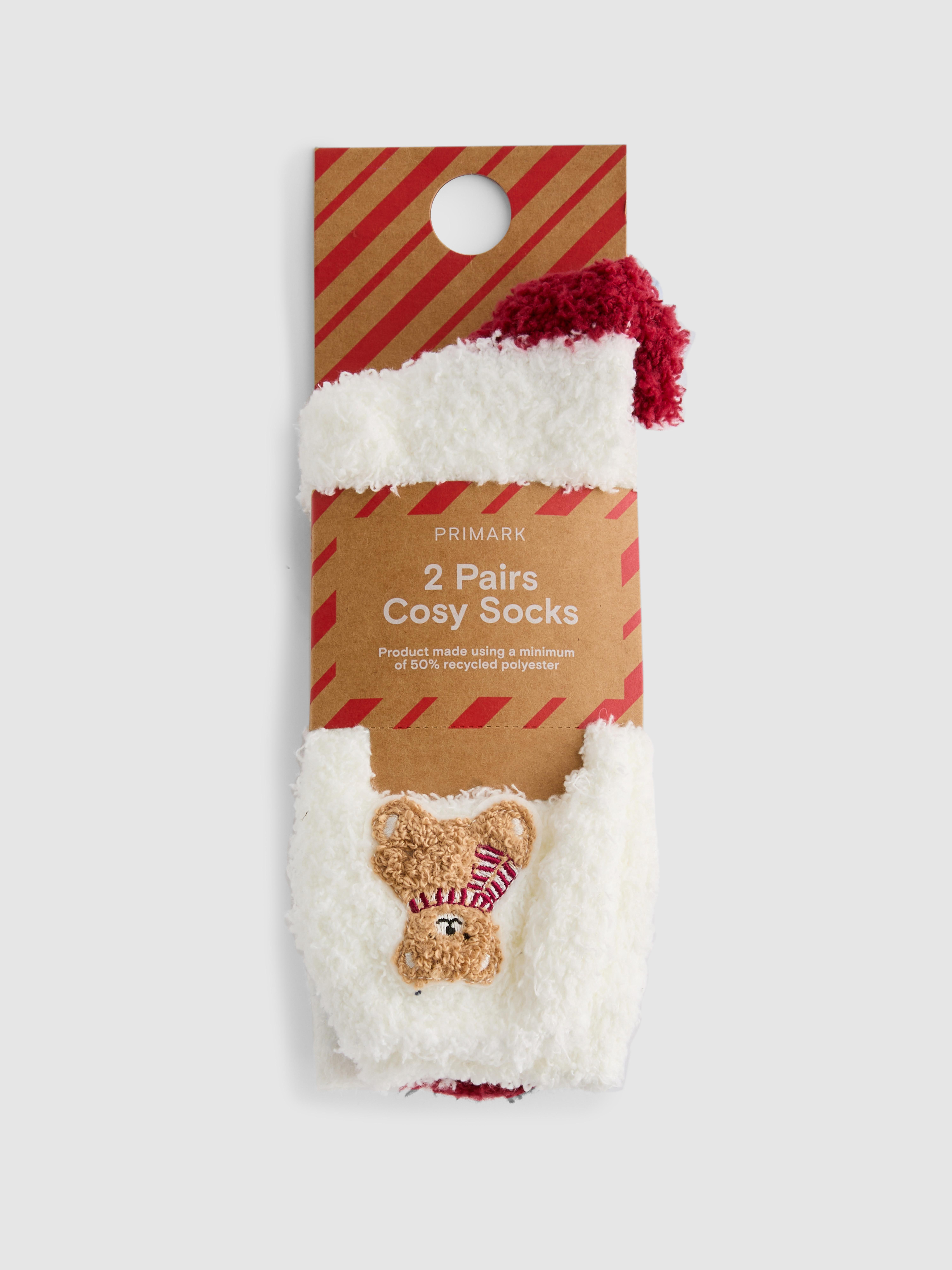 2pk Christmas Cozy Bear Socks