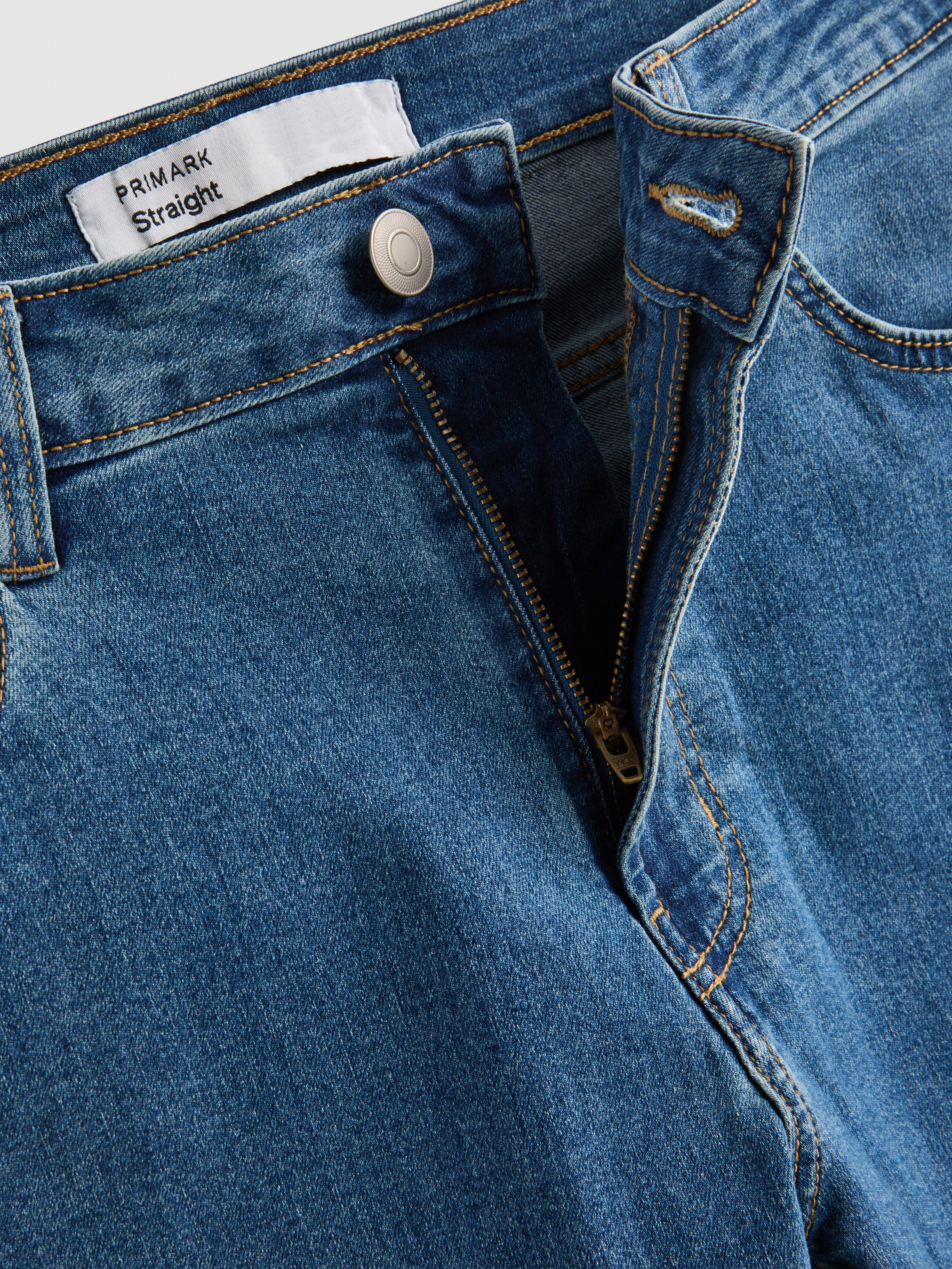Mid Rise Straight Leg Jeans