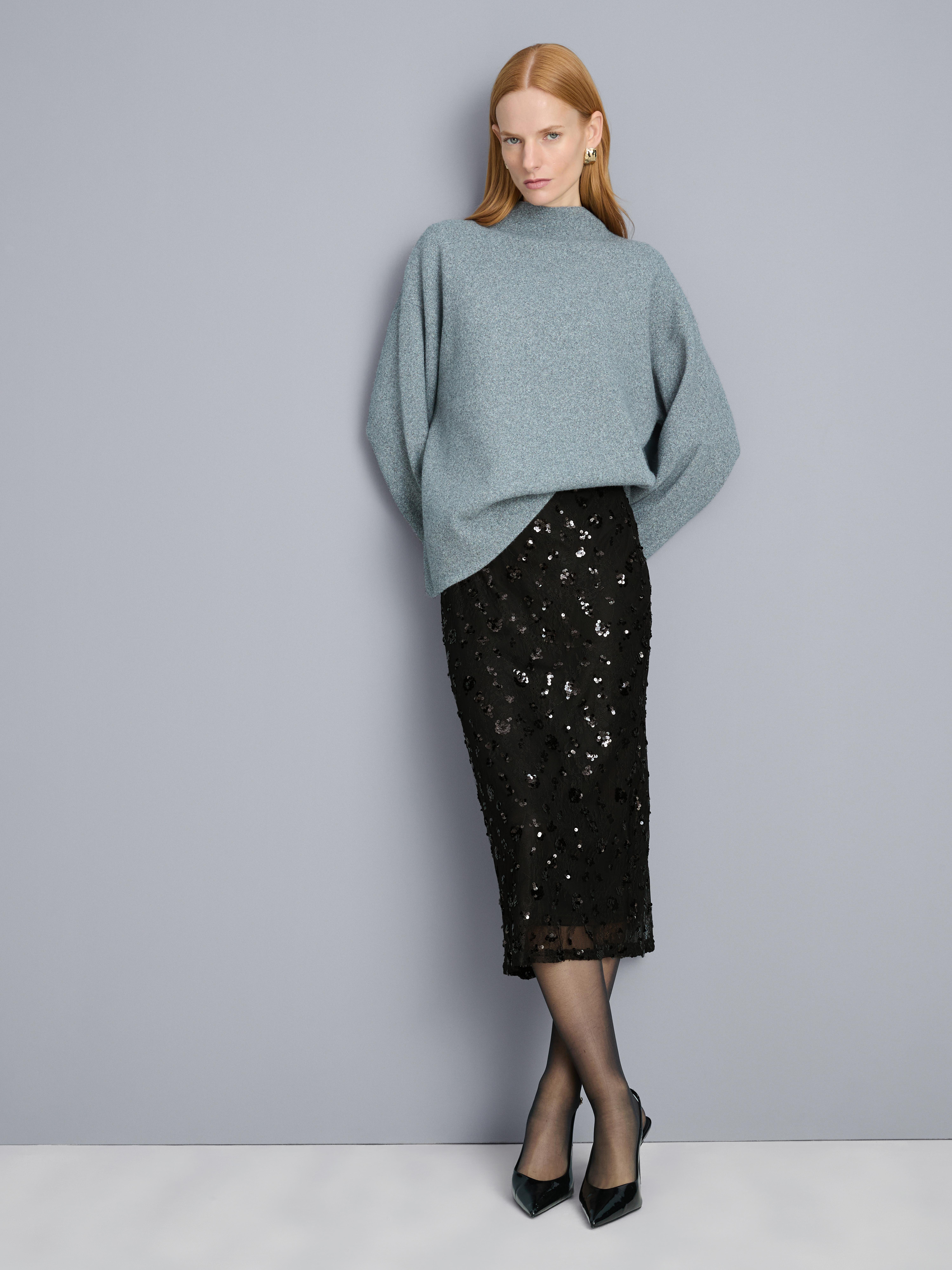 Mesh Sequin Midi Skirt