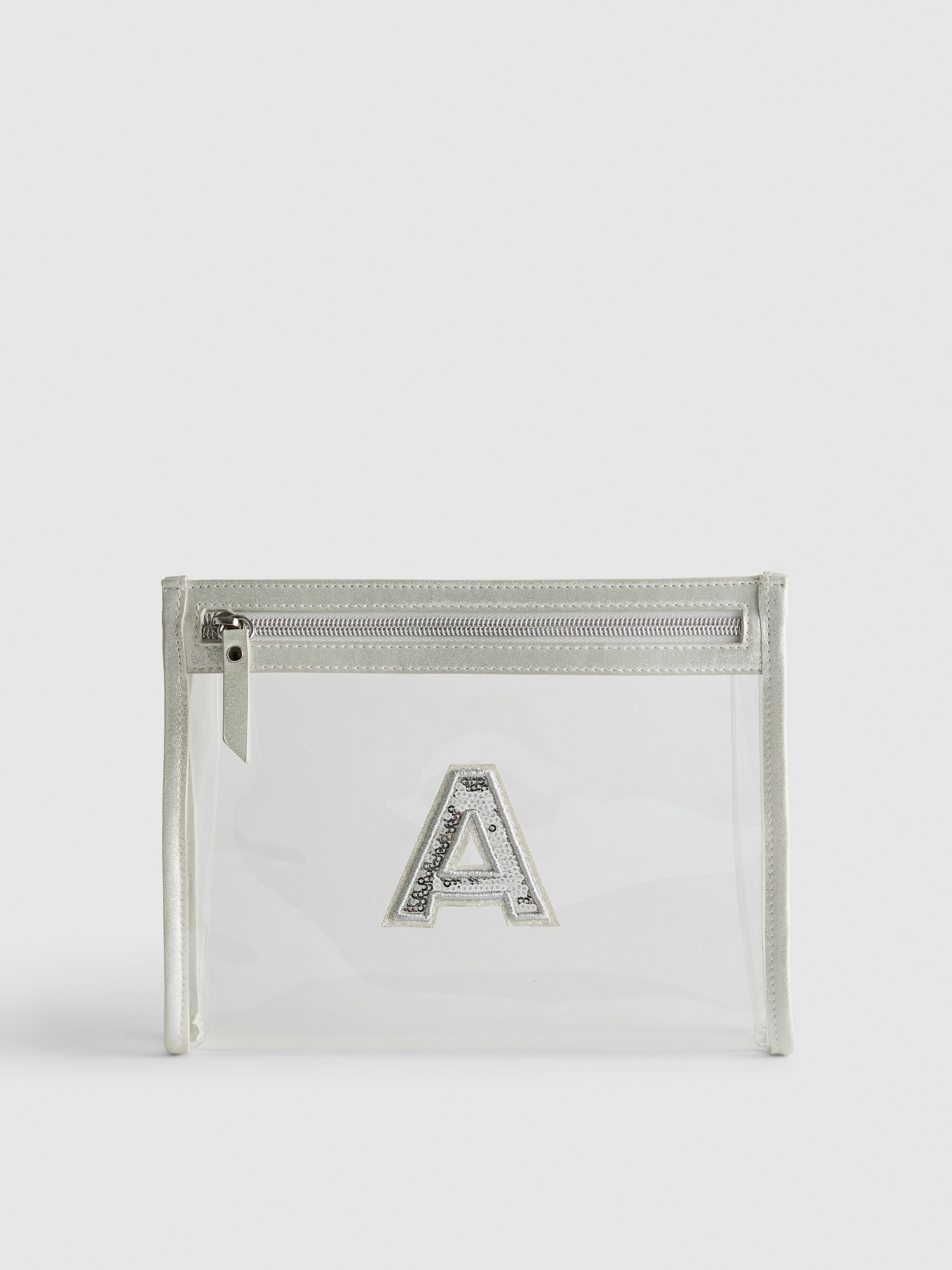 Initial Clear Zip-Up Makeup Bag