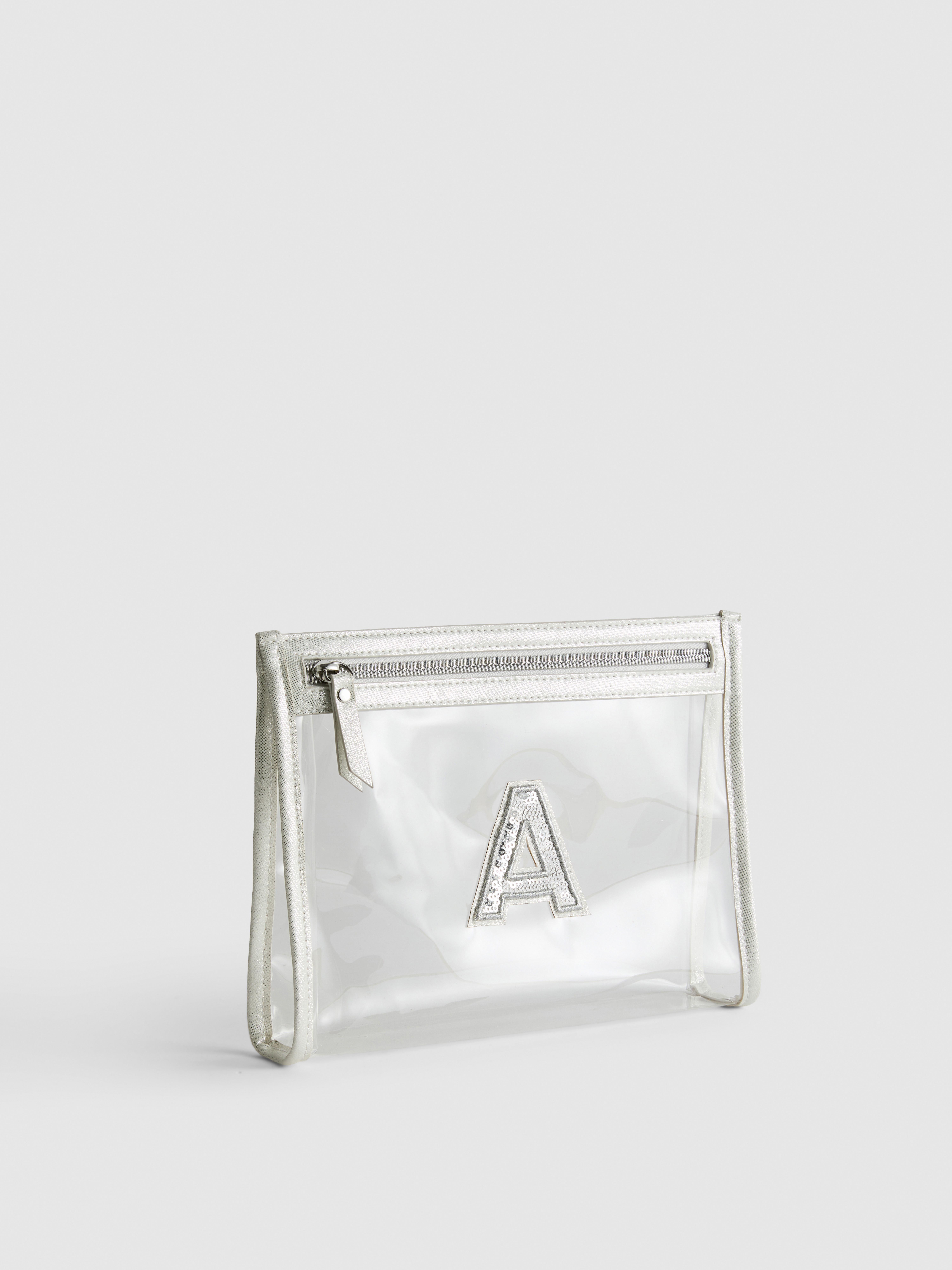 Initial Clear Zip-Up Makeup Bag