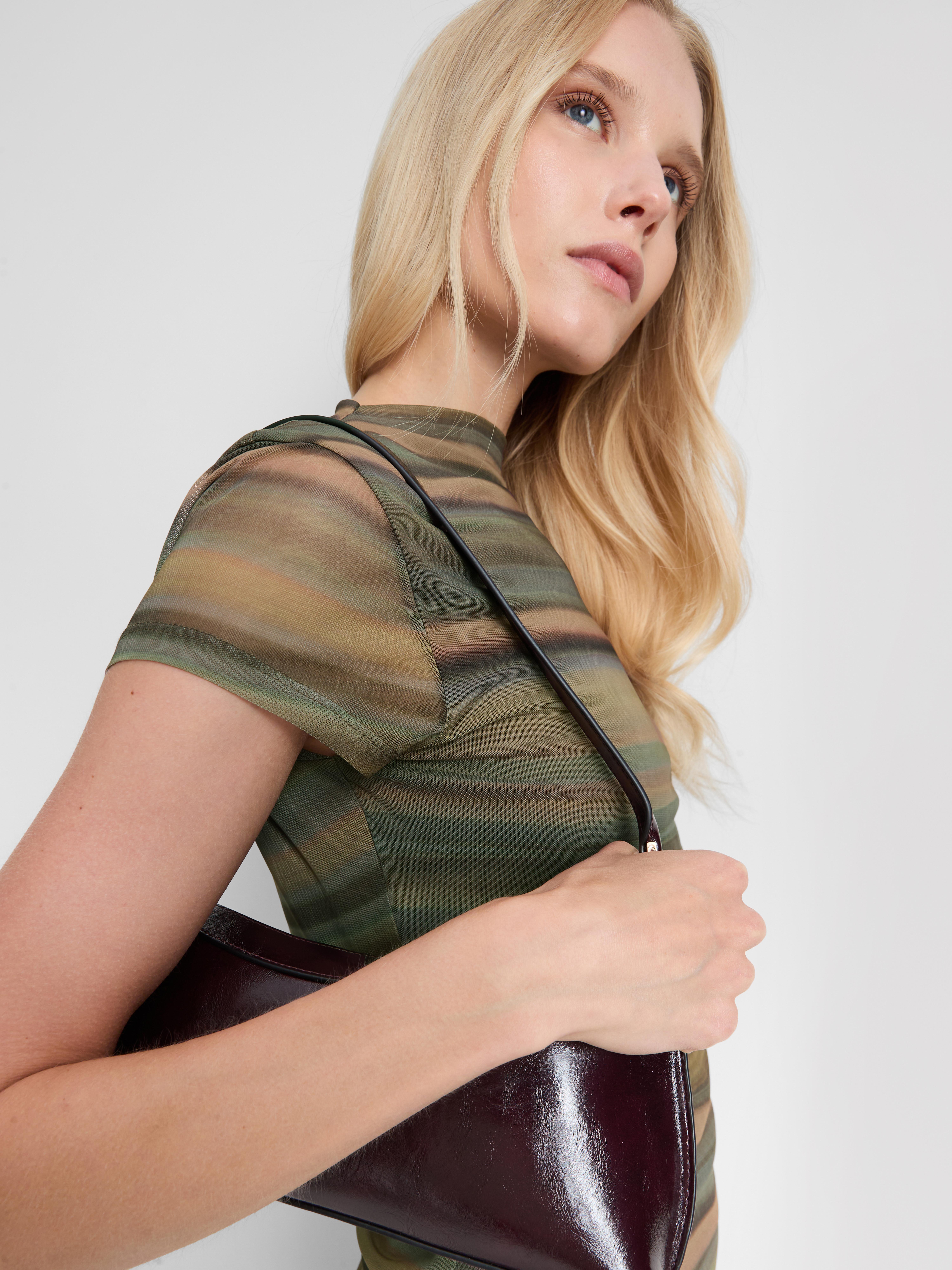 By Coleen Striped Mesh Tee