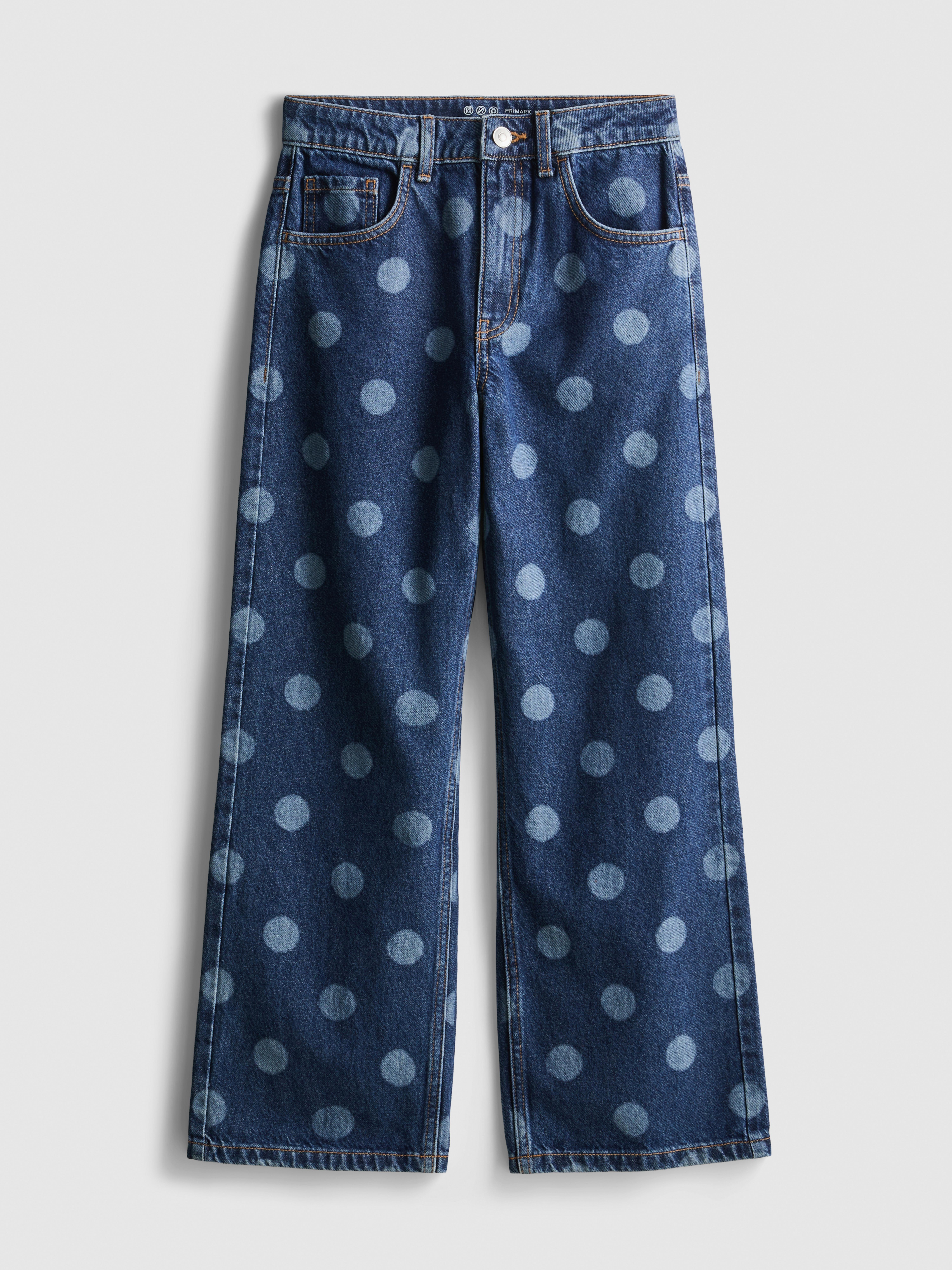 7-15yrs | Pure Cotton Polka Dot Wide Leg Jeans