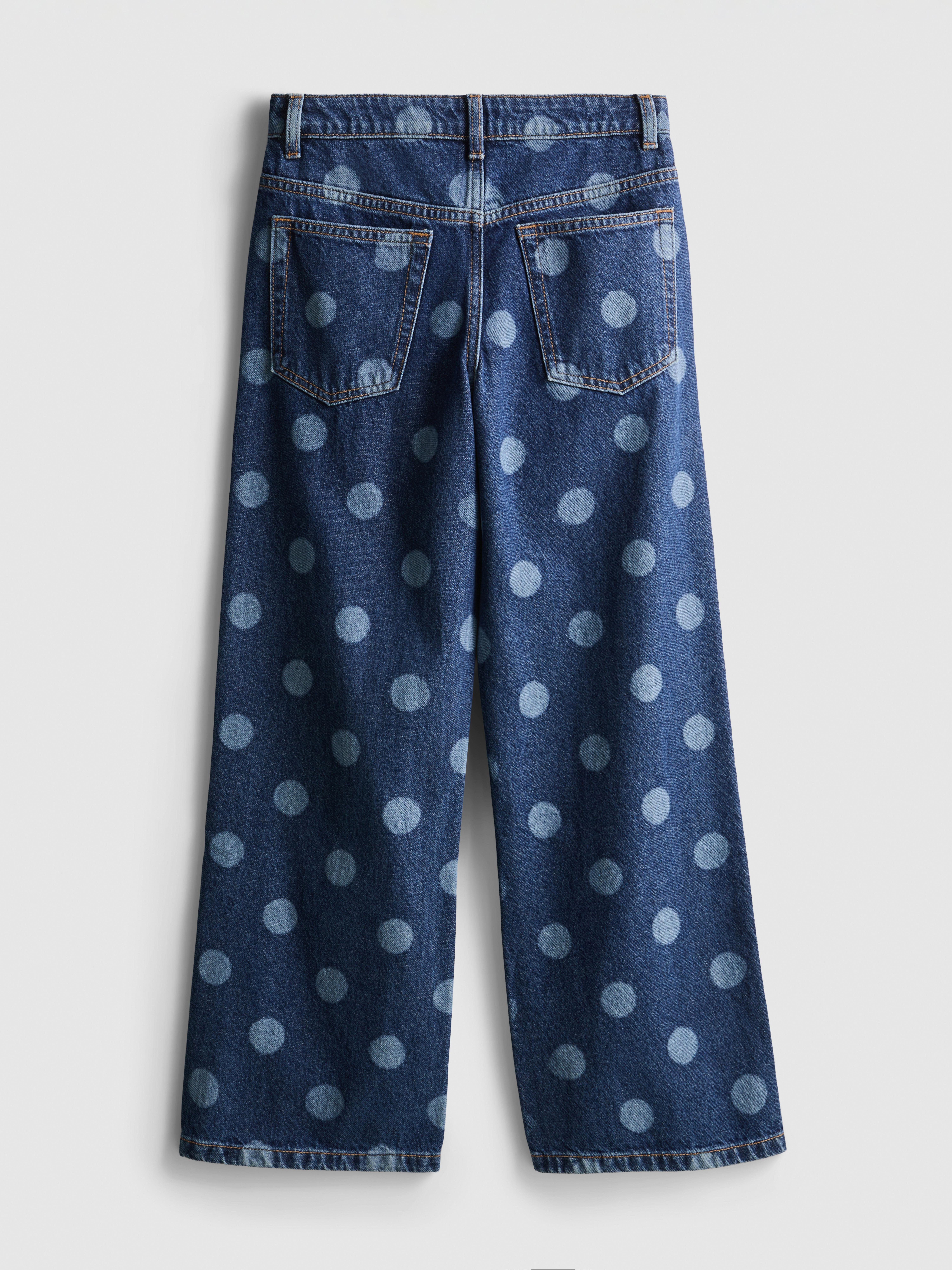 7-15yrs | Pure Cotton Polka Dot Wide Leg Jeans
