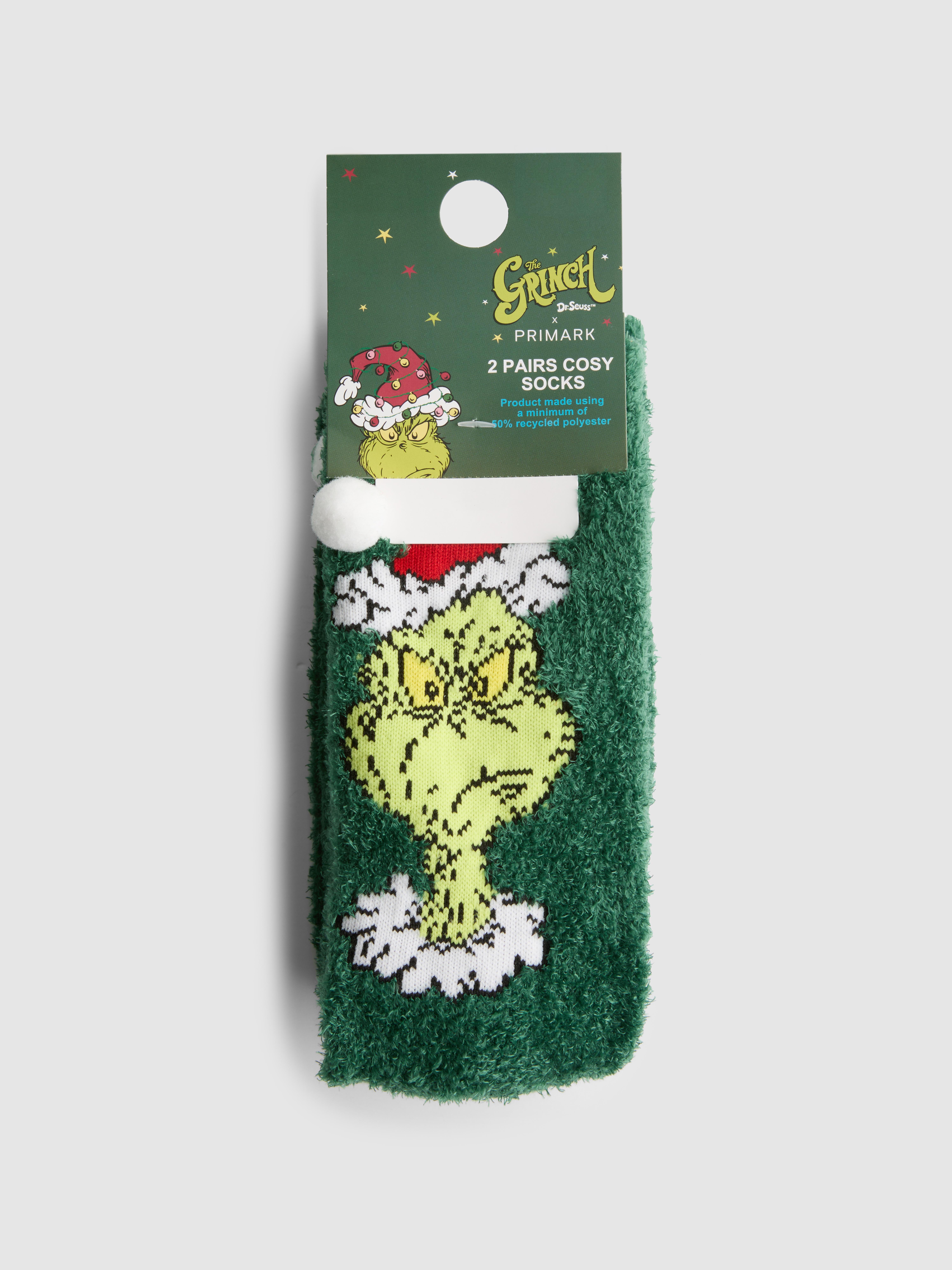 2pk The Grinch Christmas Cozy Socks