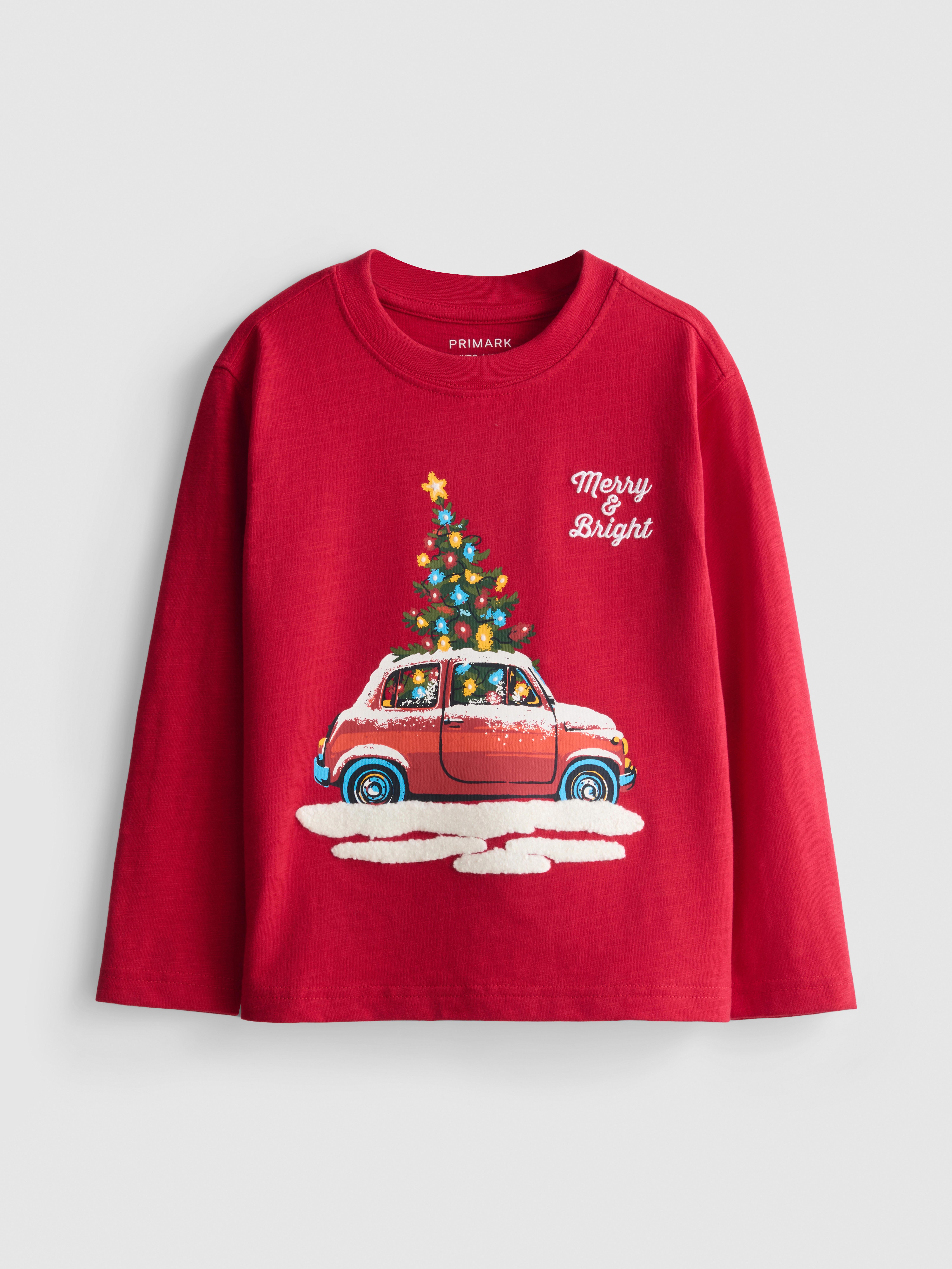 1-9yrs | Pure Cotton Christmas Car Long-Sleeve T-Shirt