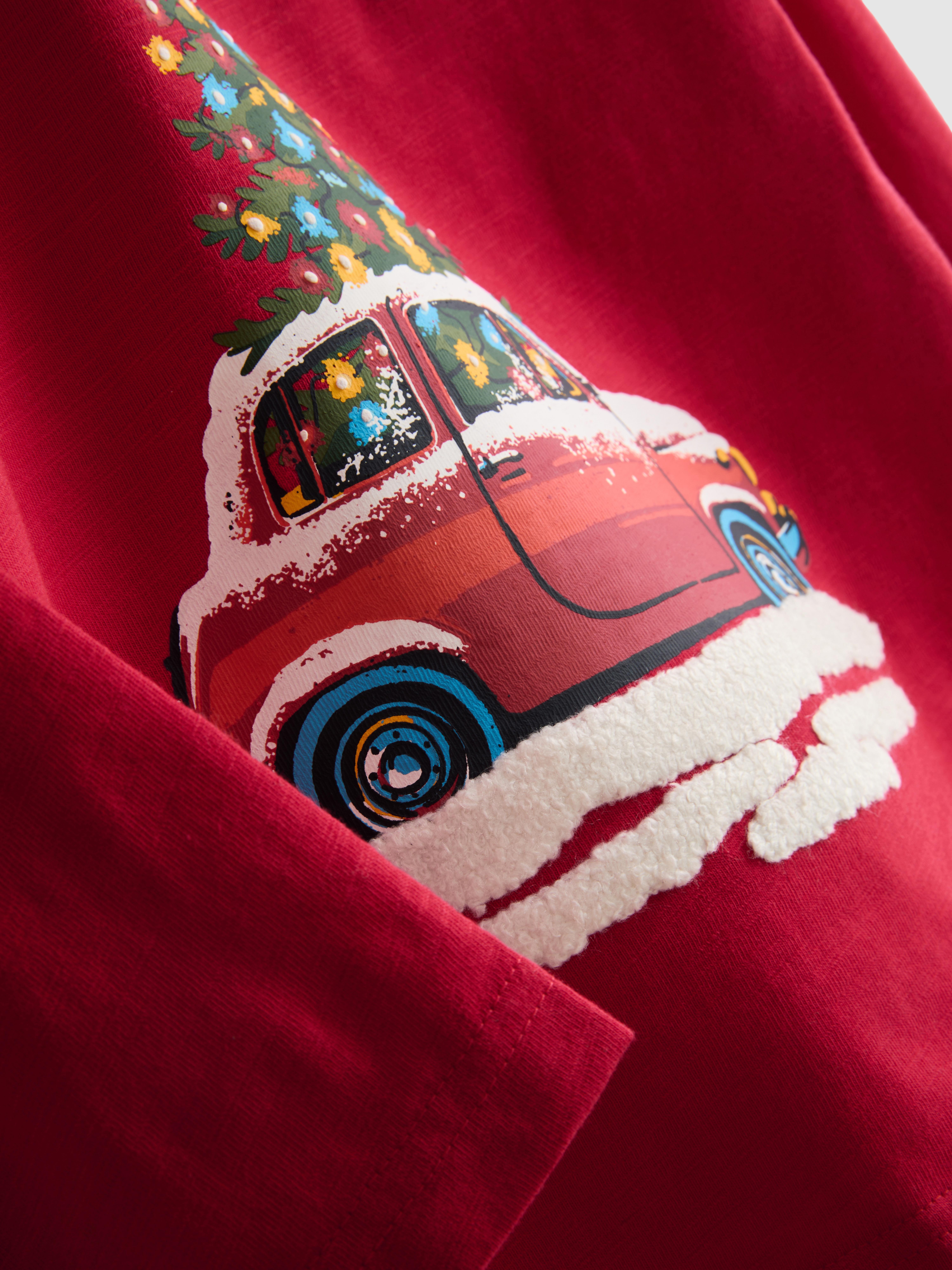 1-9yrs | Pure Cotton Christmas Car Long-Sleeve T-Shirt