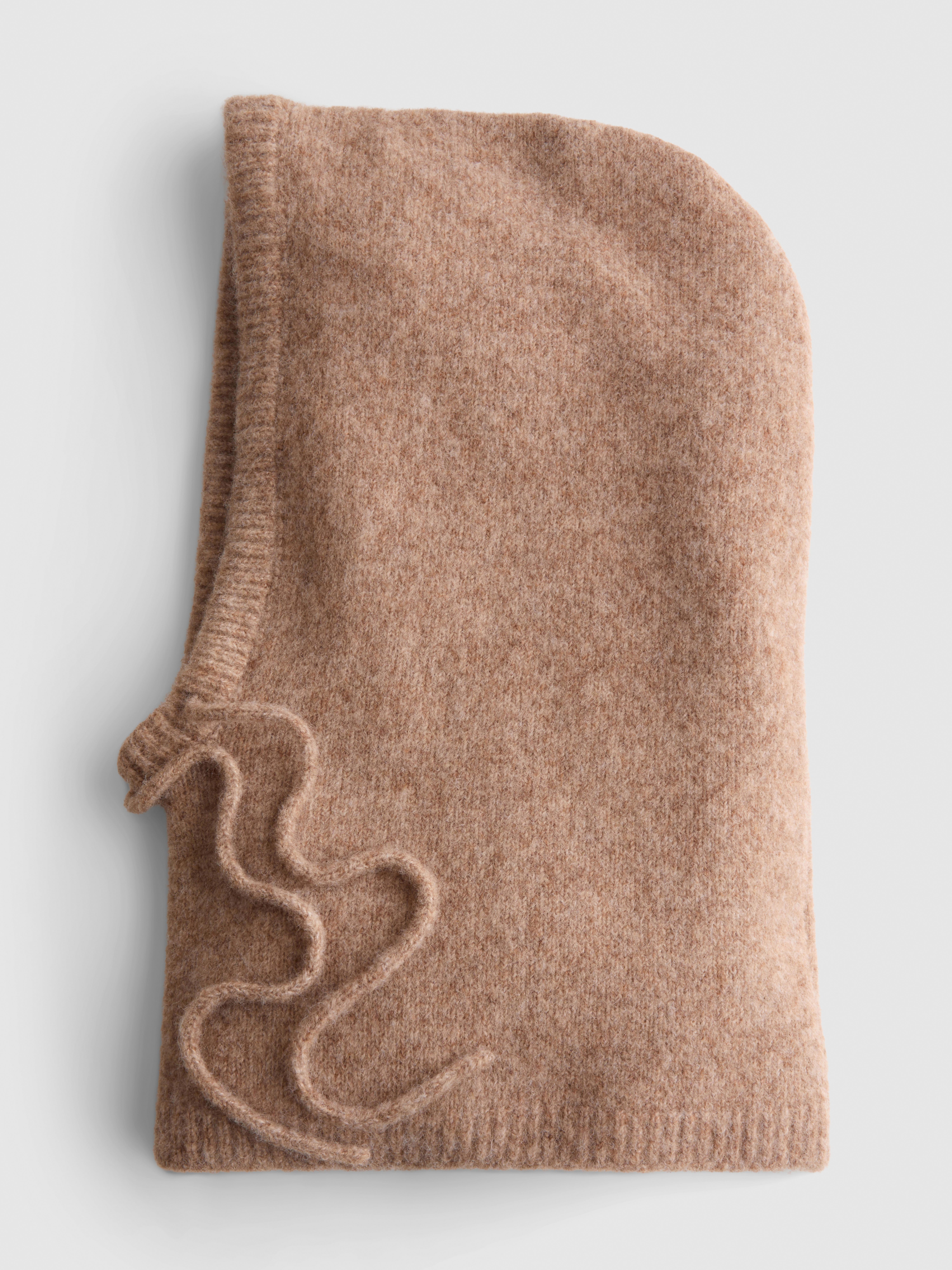 Capuche en maille à cordon de serrage