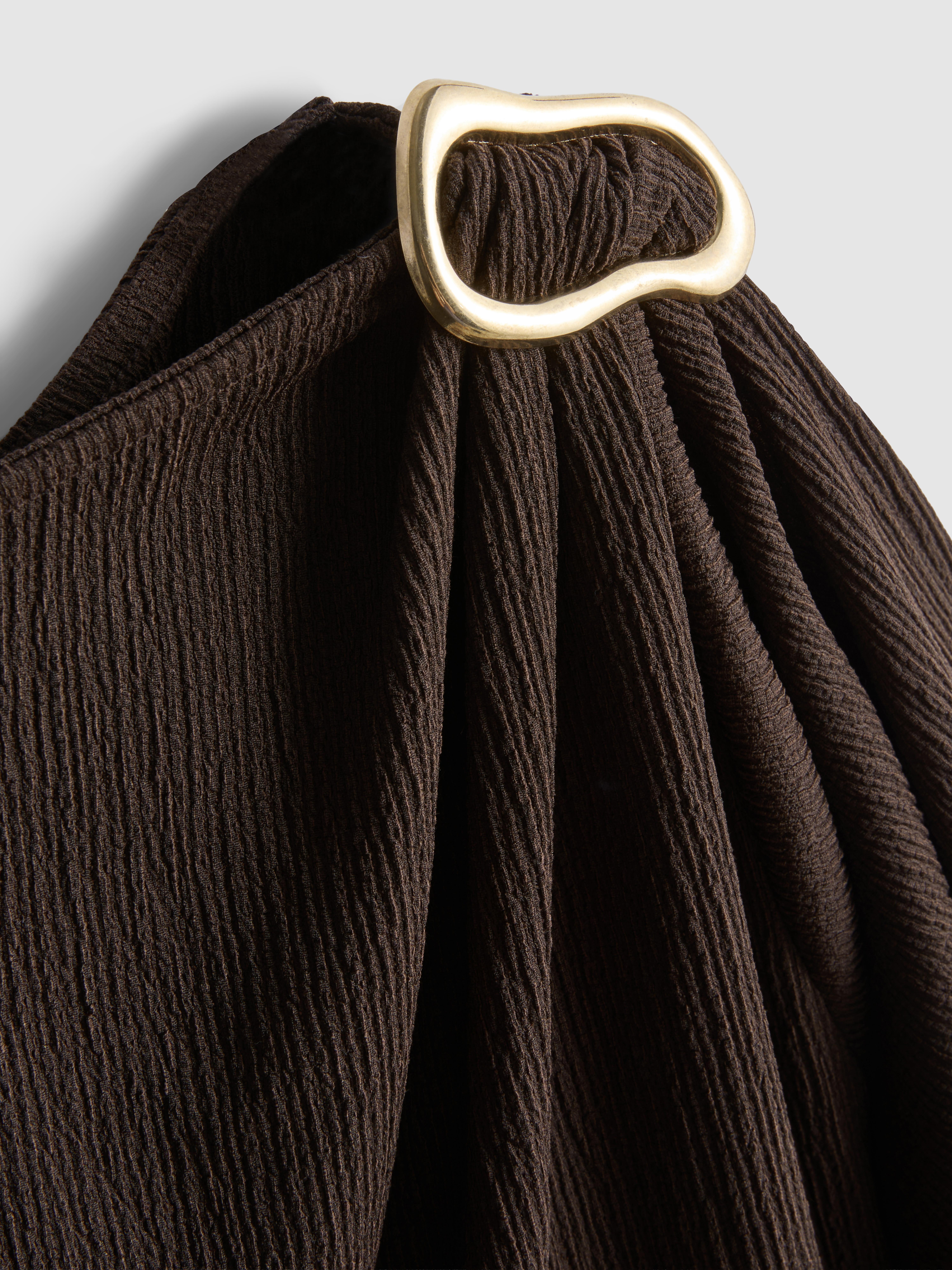 Textured Draped Sleeve Top