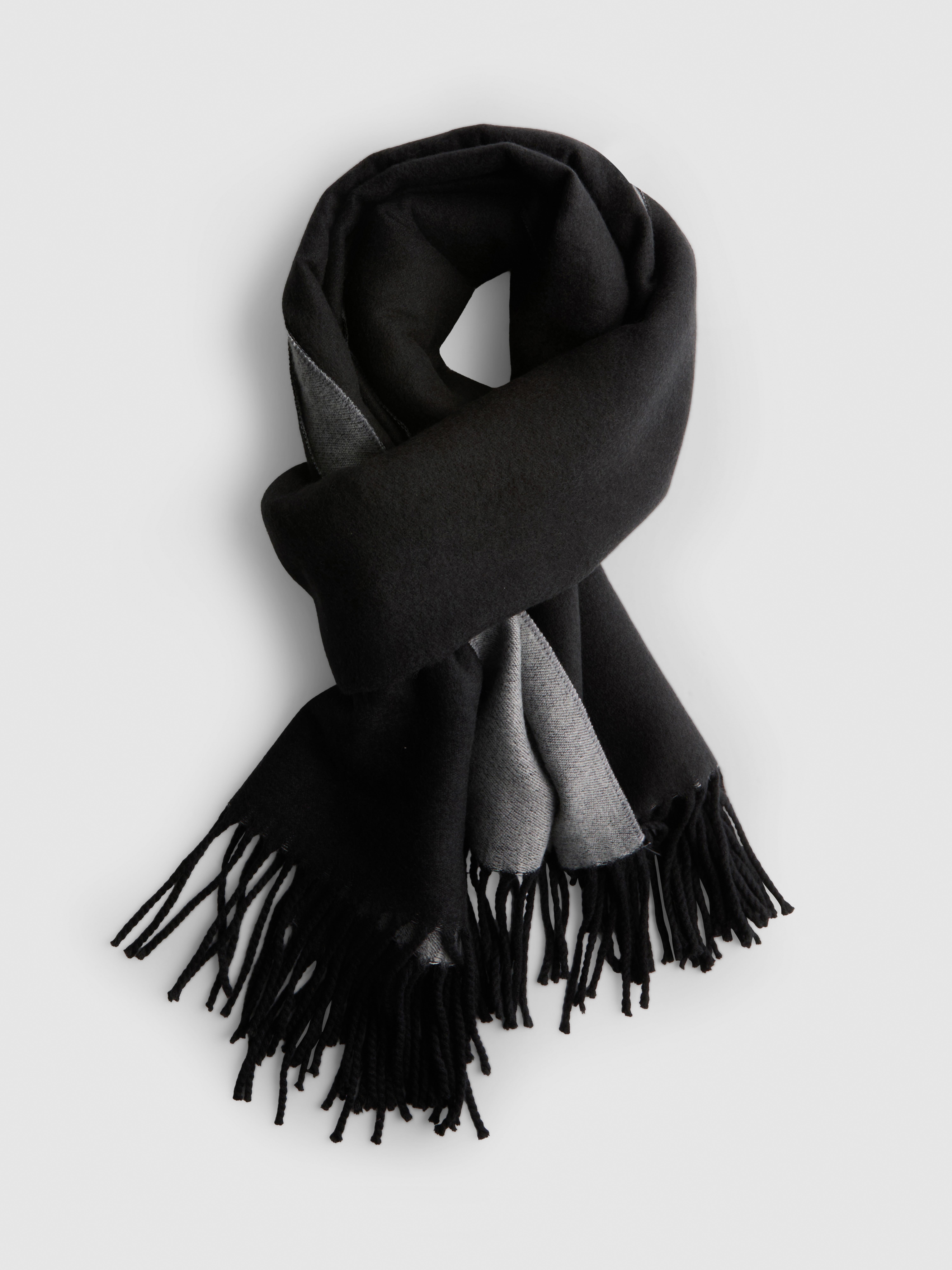 Two-Tone Fringed Scarf