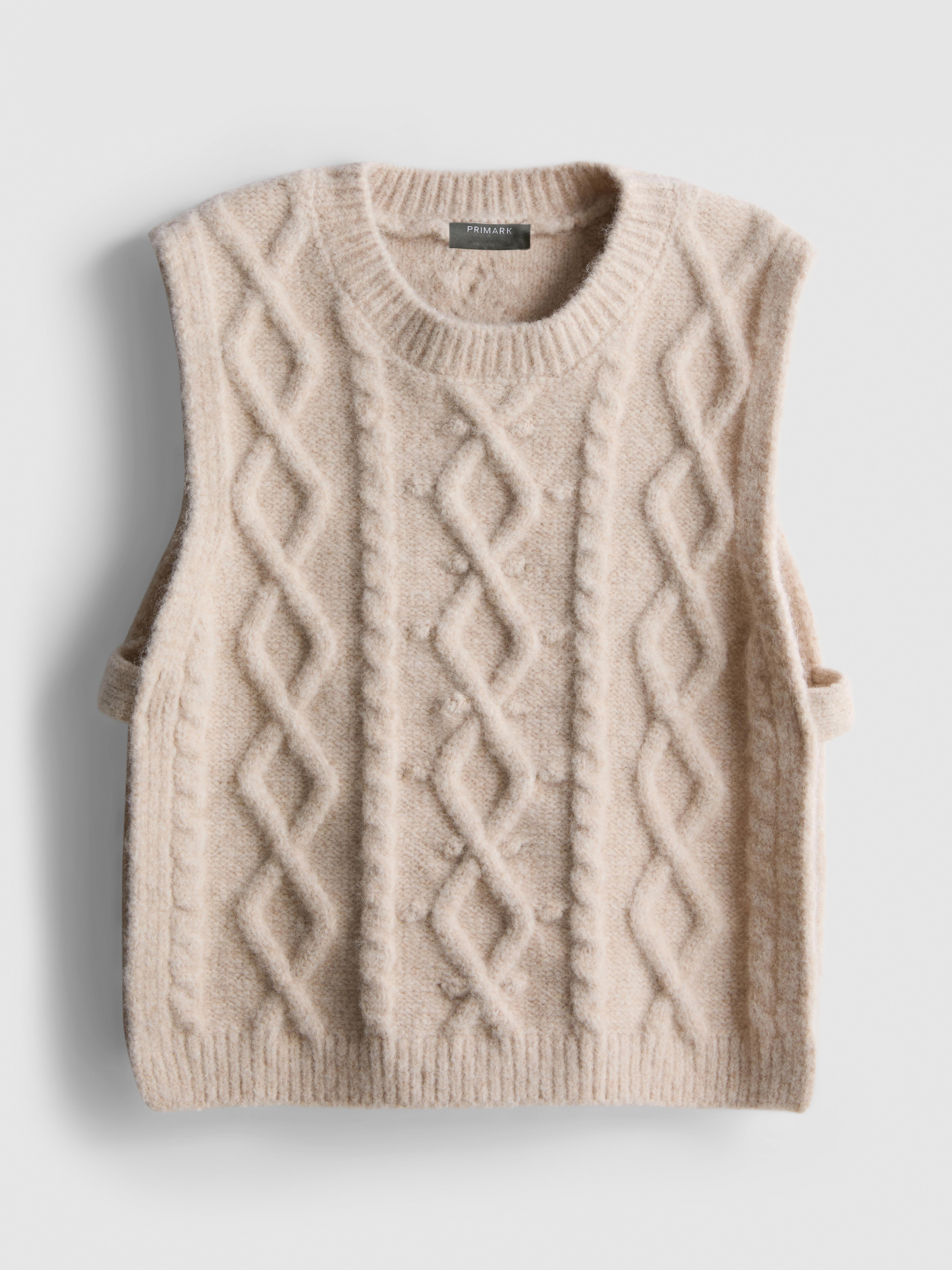 The Edit Wool Blend Cable Knit Vest