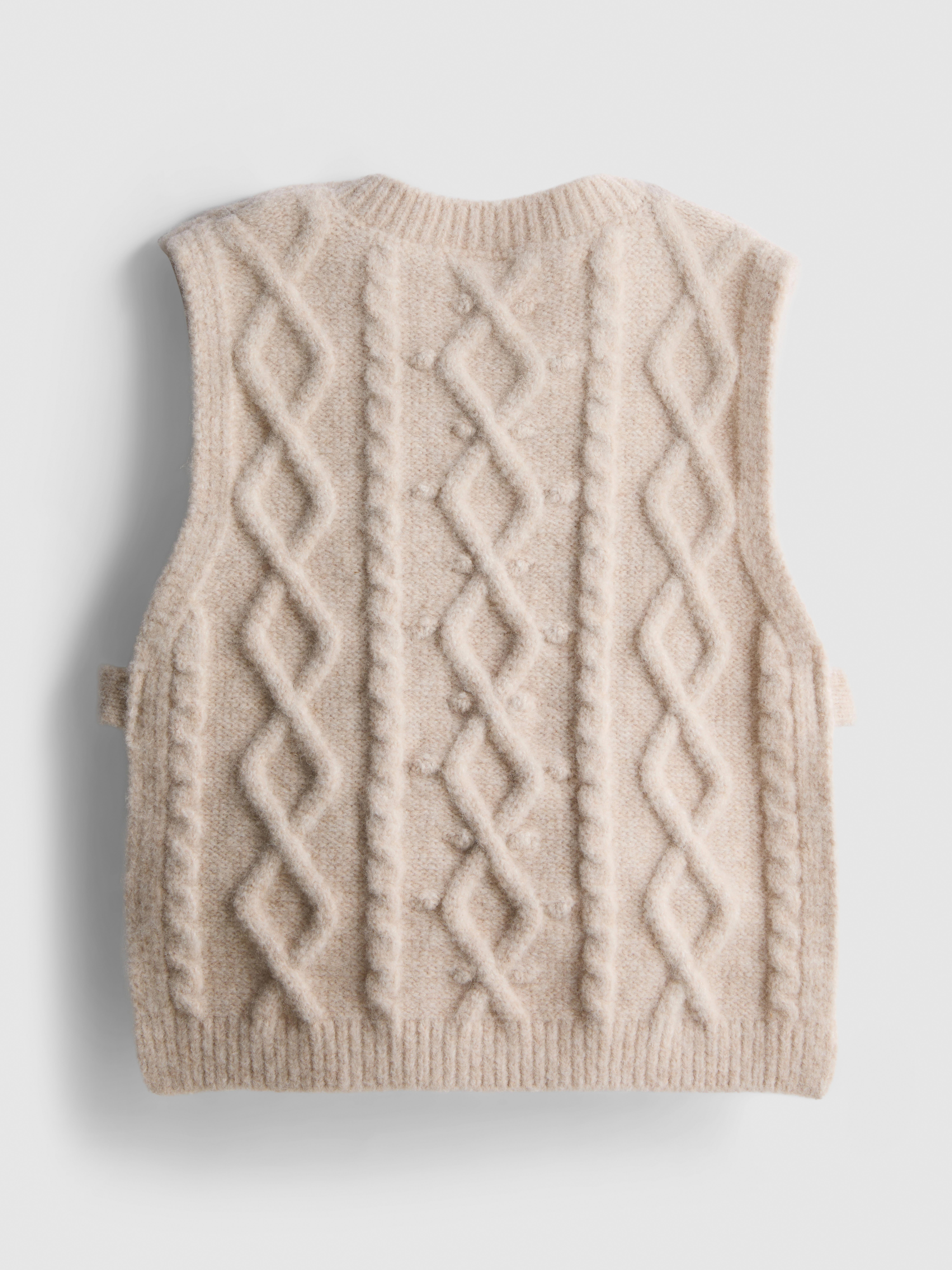 The Edit Wool Blend Cable Knit Vest