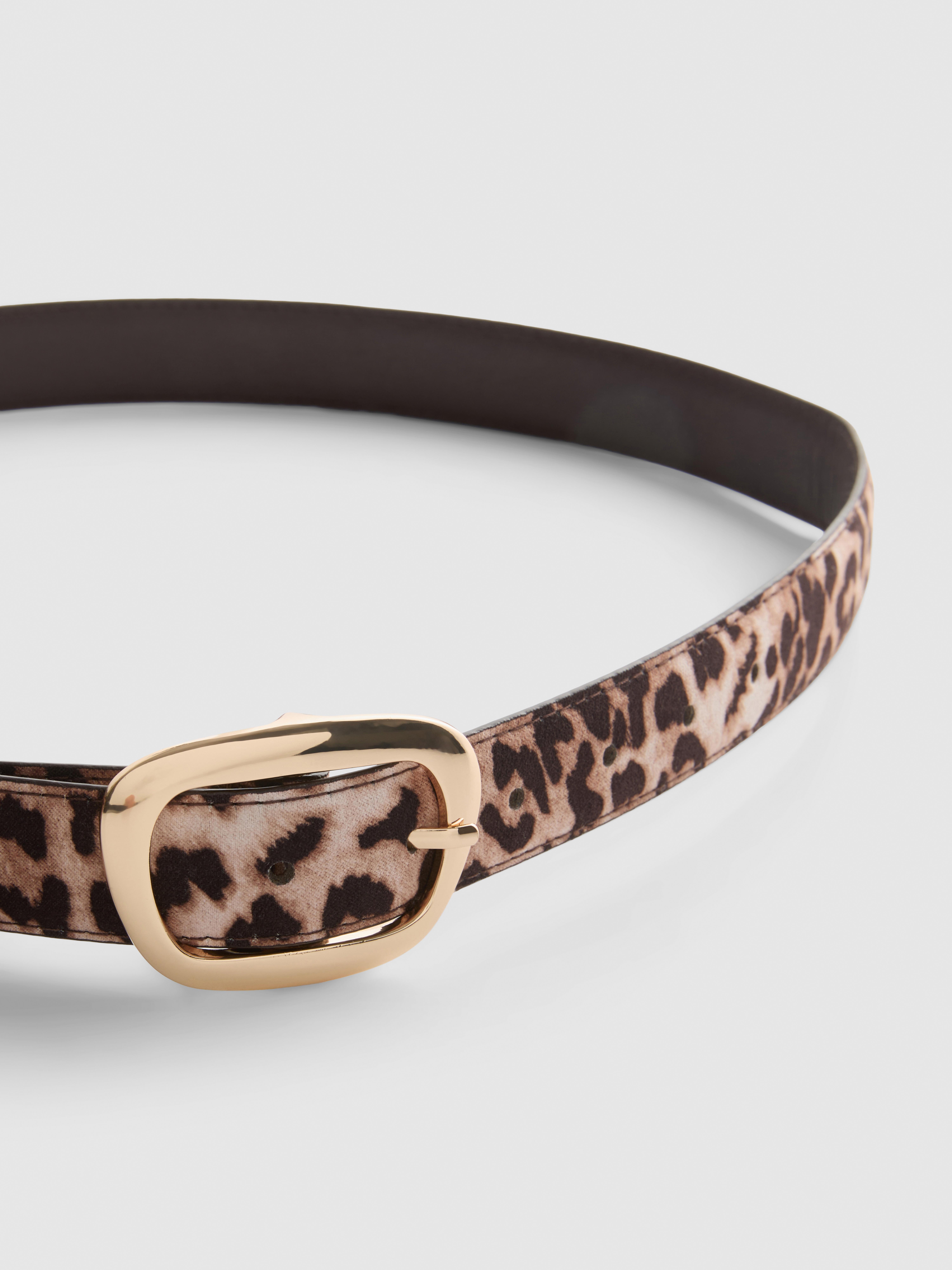 Leopard Print Buckle Belt