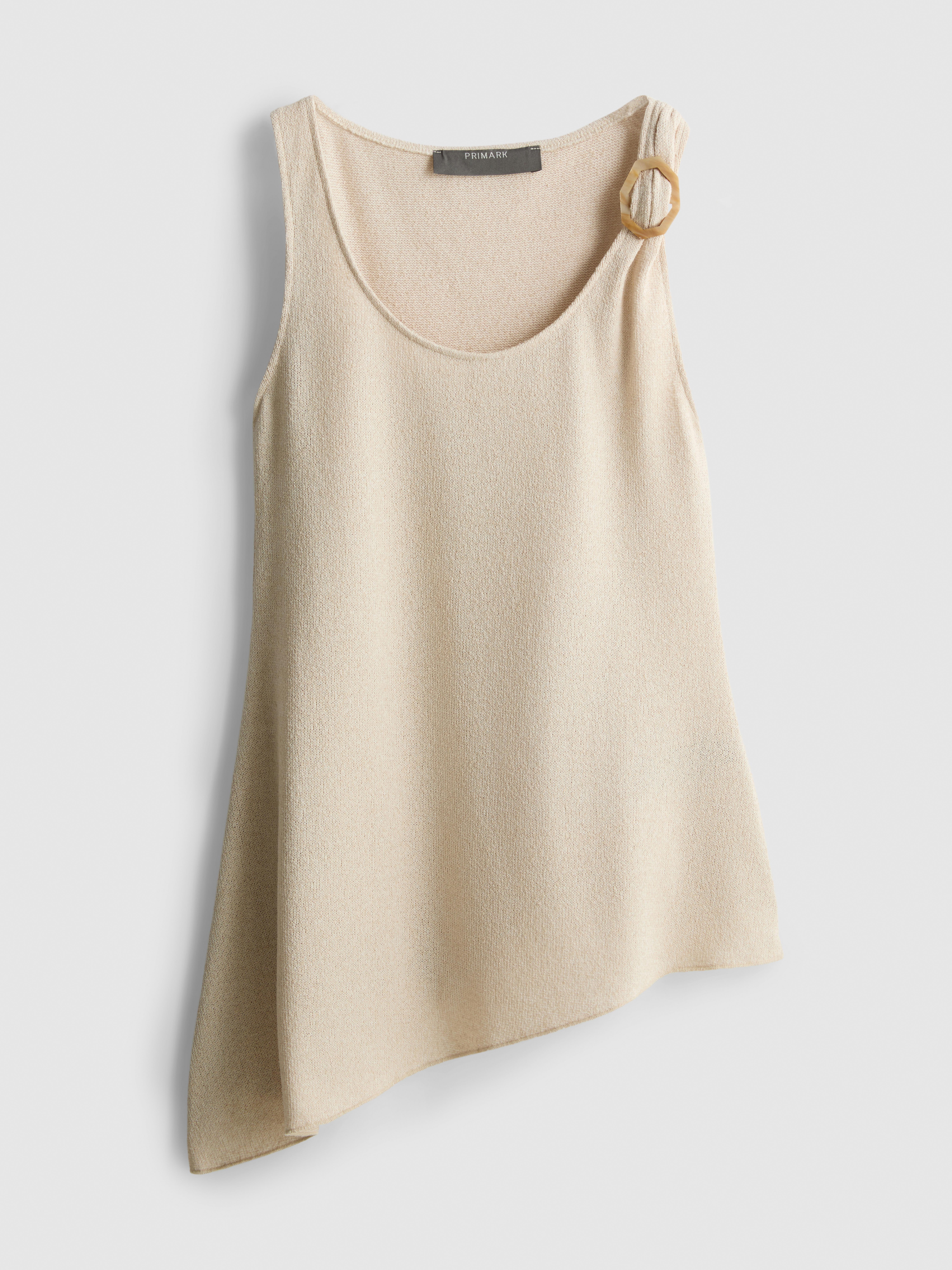 Textured Cotton Scoop Neck Vest