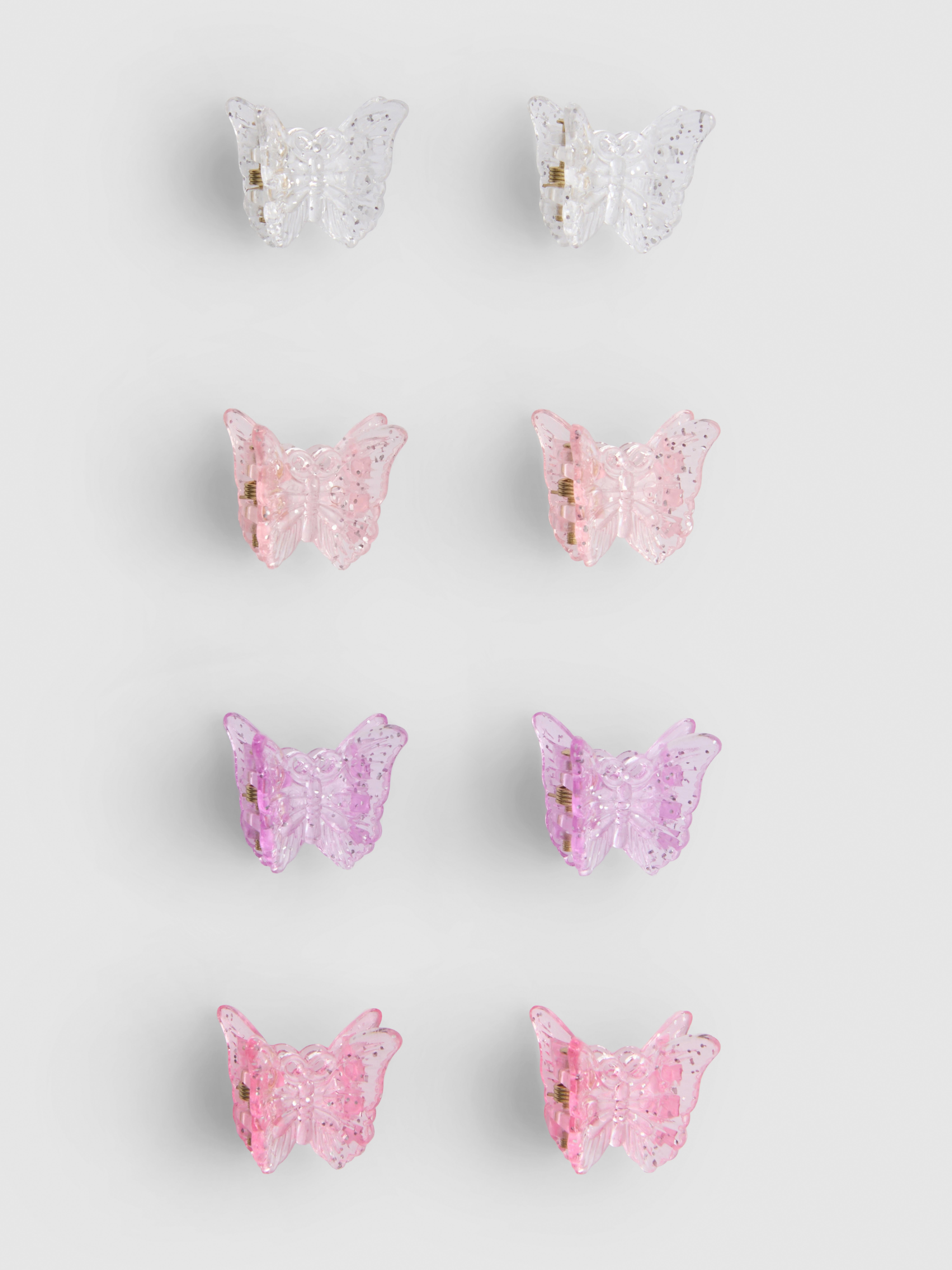 8pk Glitter Butterfly Hair Claw Clips