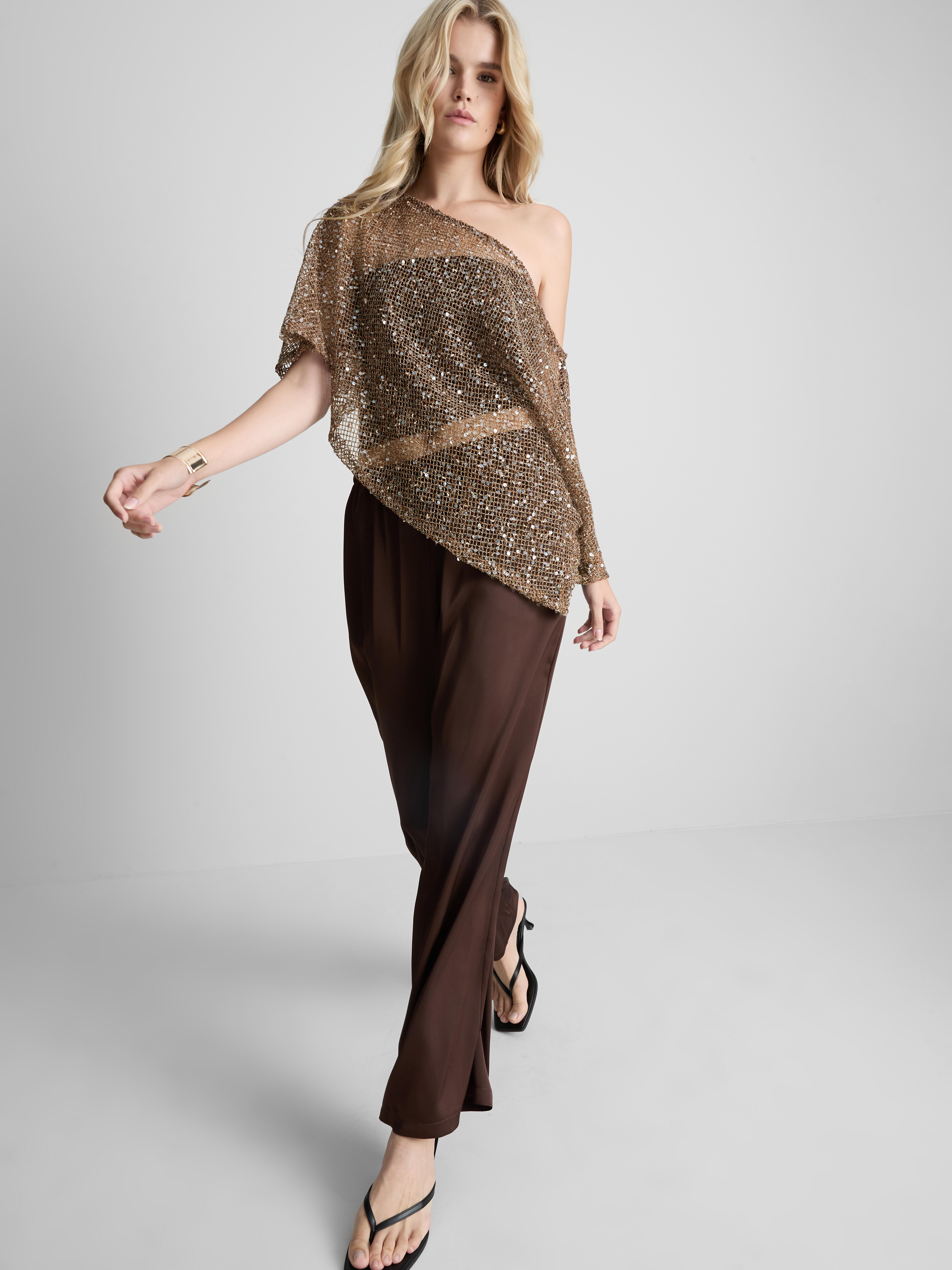 Asymmetric Sequin Cape