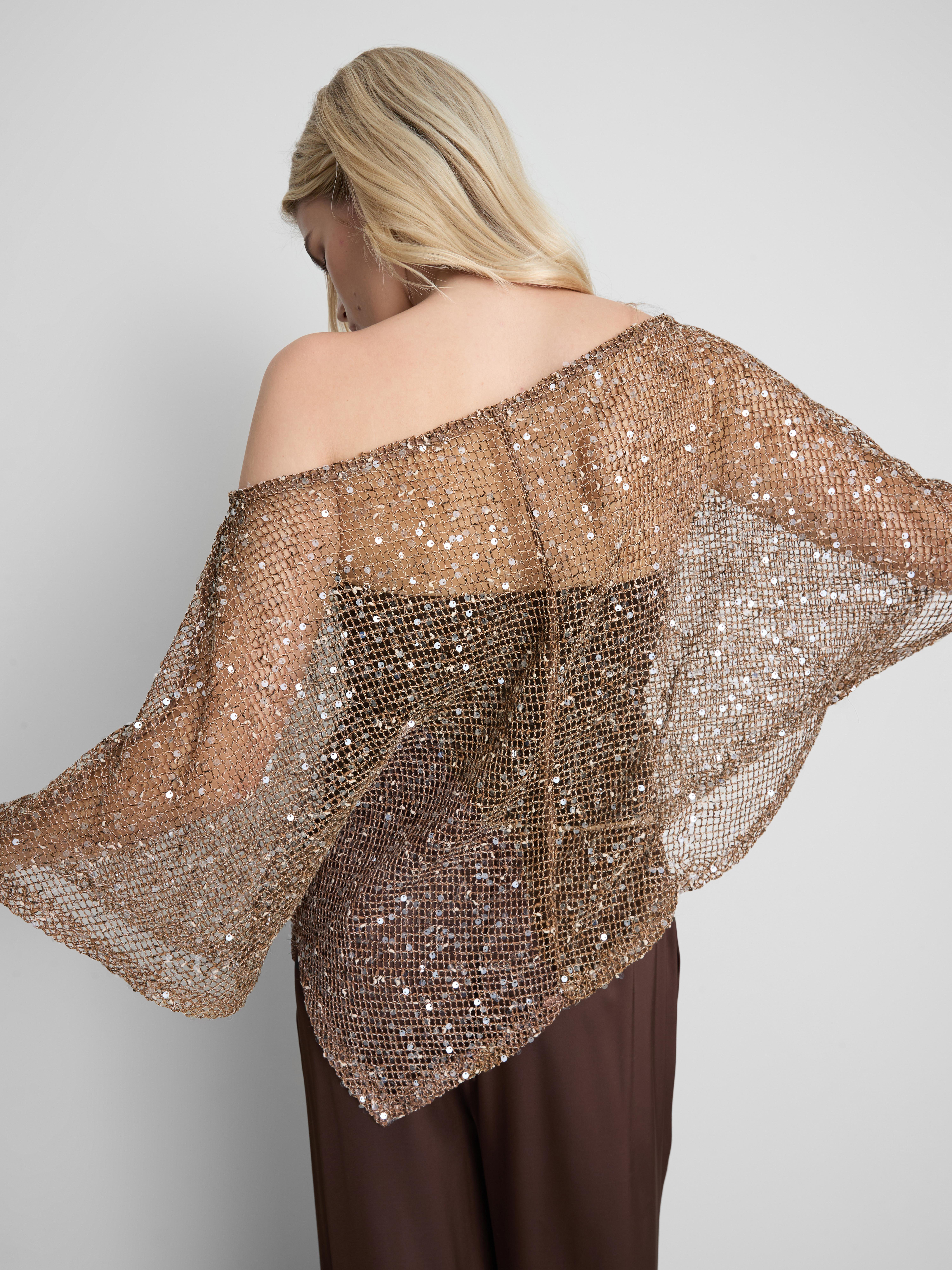 Asymmetric Sequin Cape