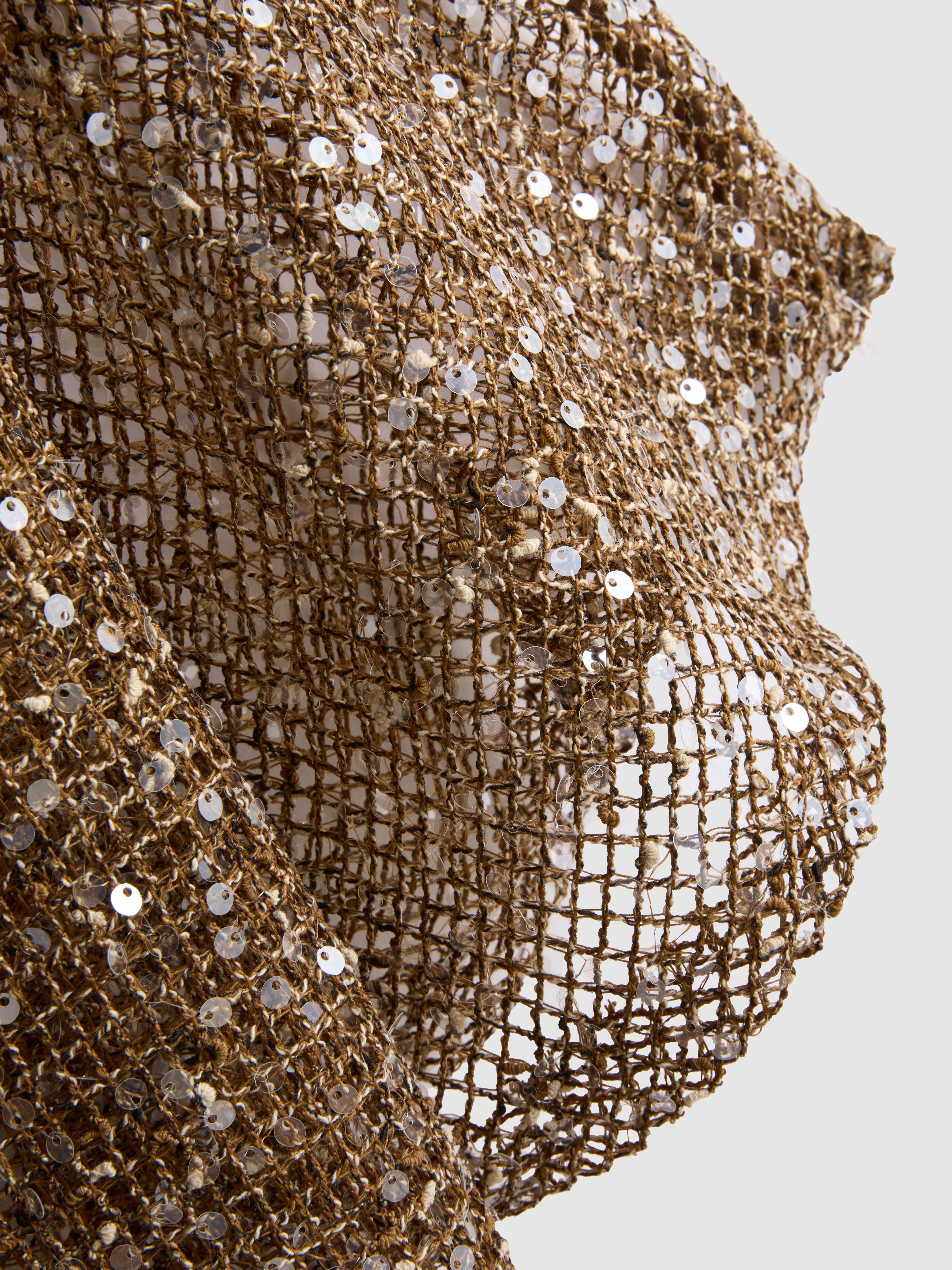 Asymmetric Sequin Cape