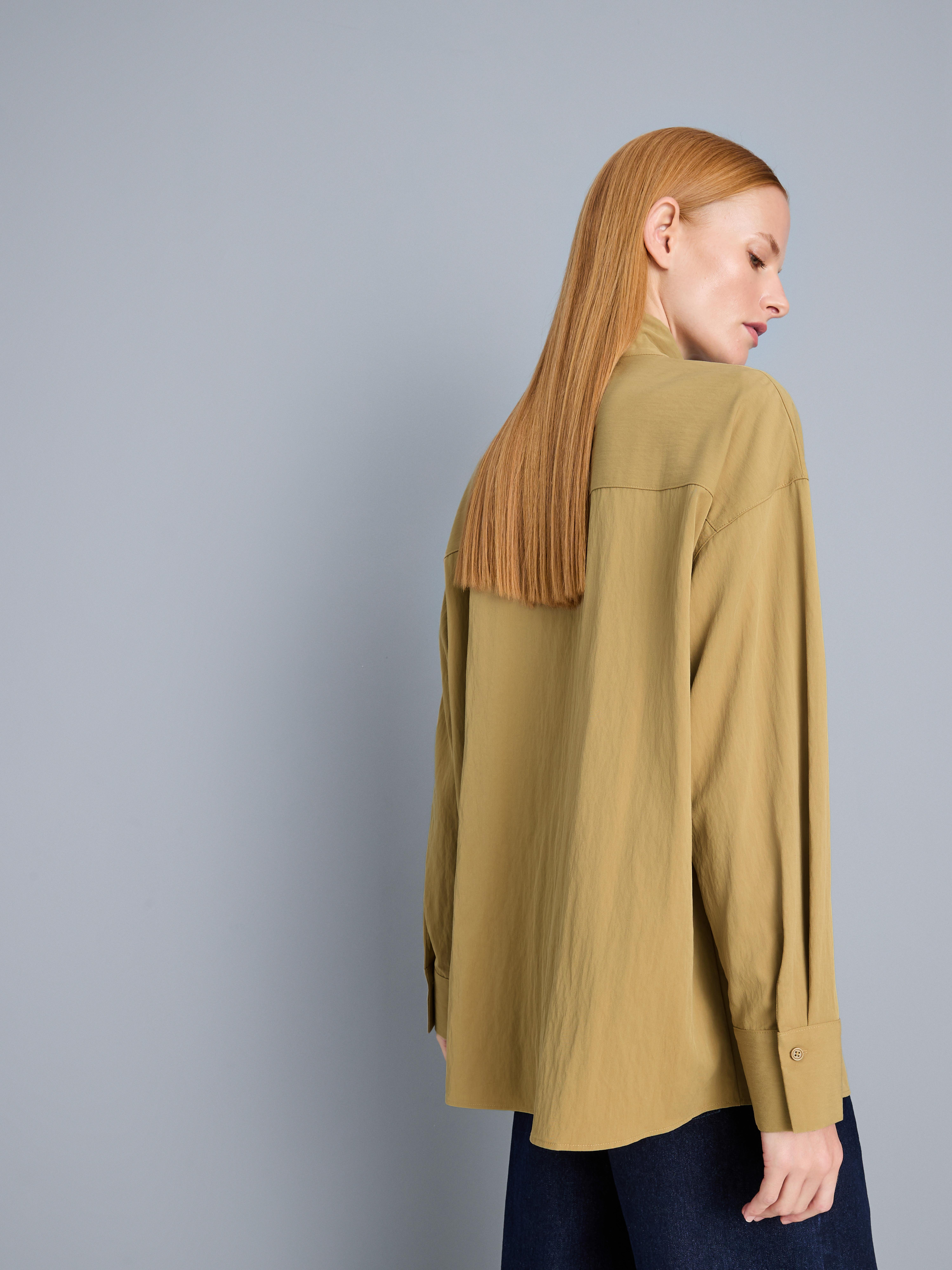 Textured Tie-Neck Blouse