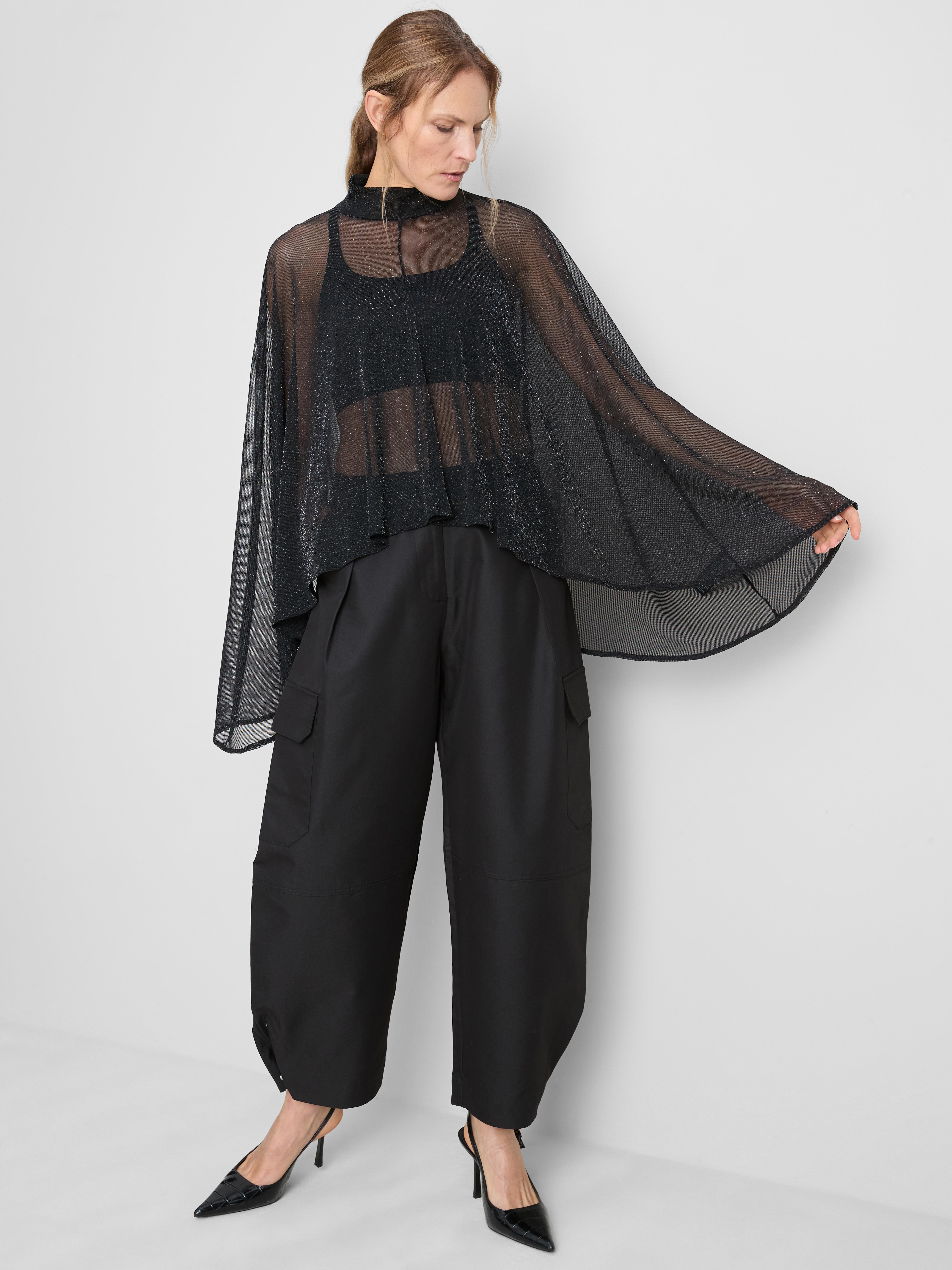 Capa de malla transparente de cuello alto - Negro - Mujer | Primark