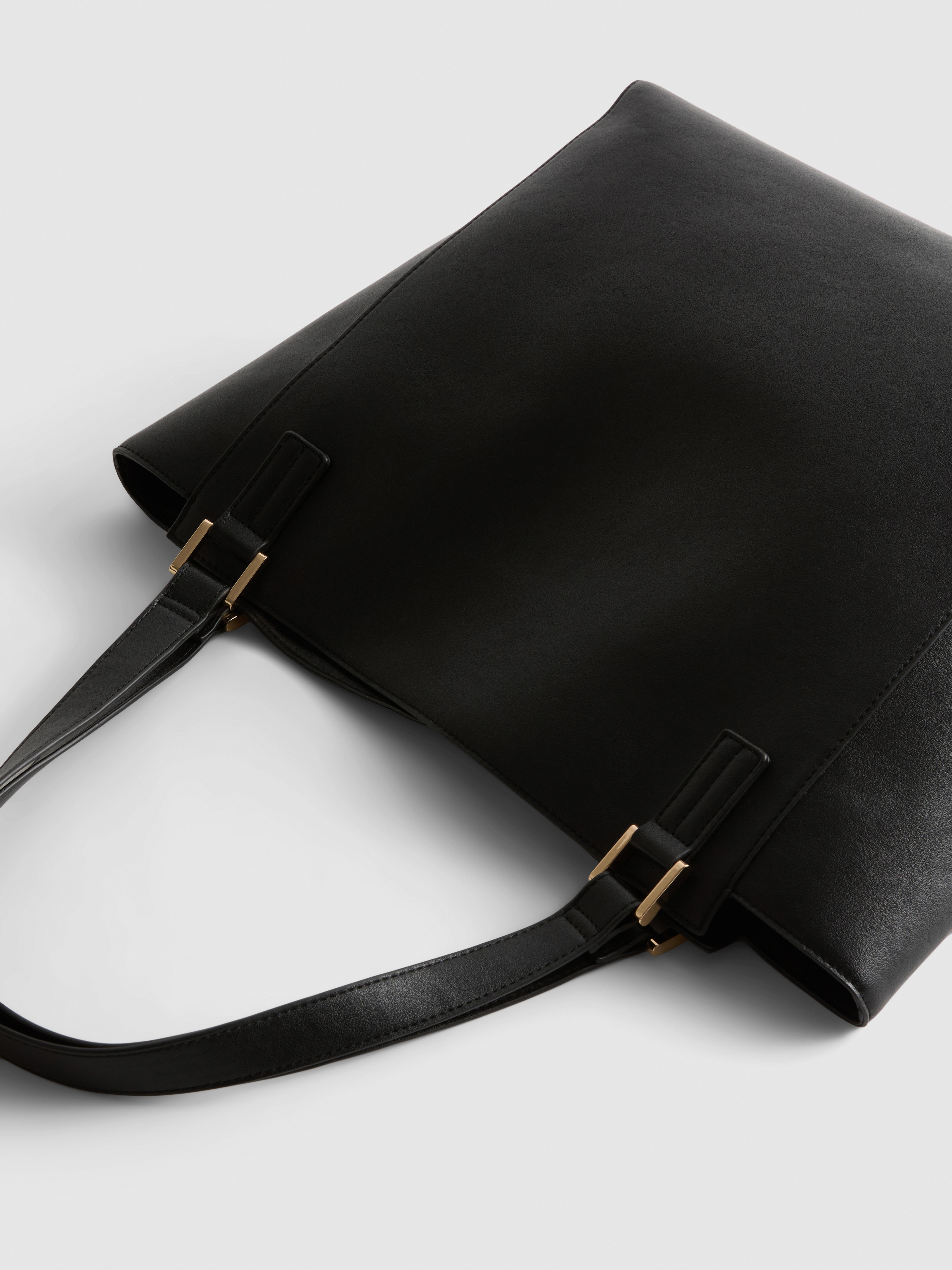 Structured Faux Leather Tote Bag
