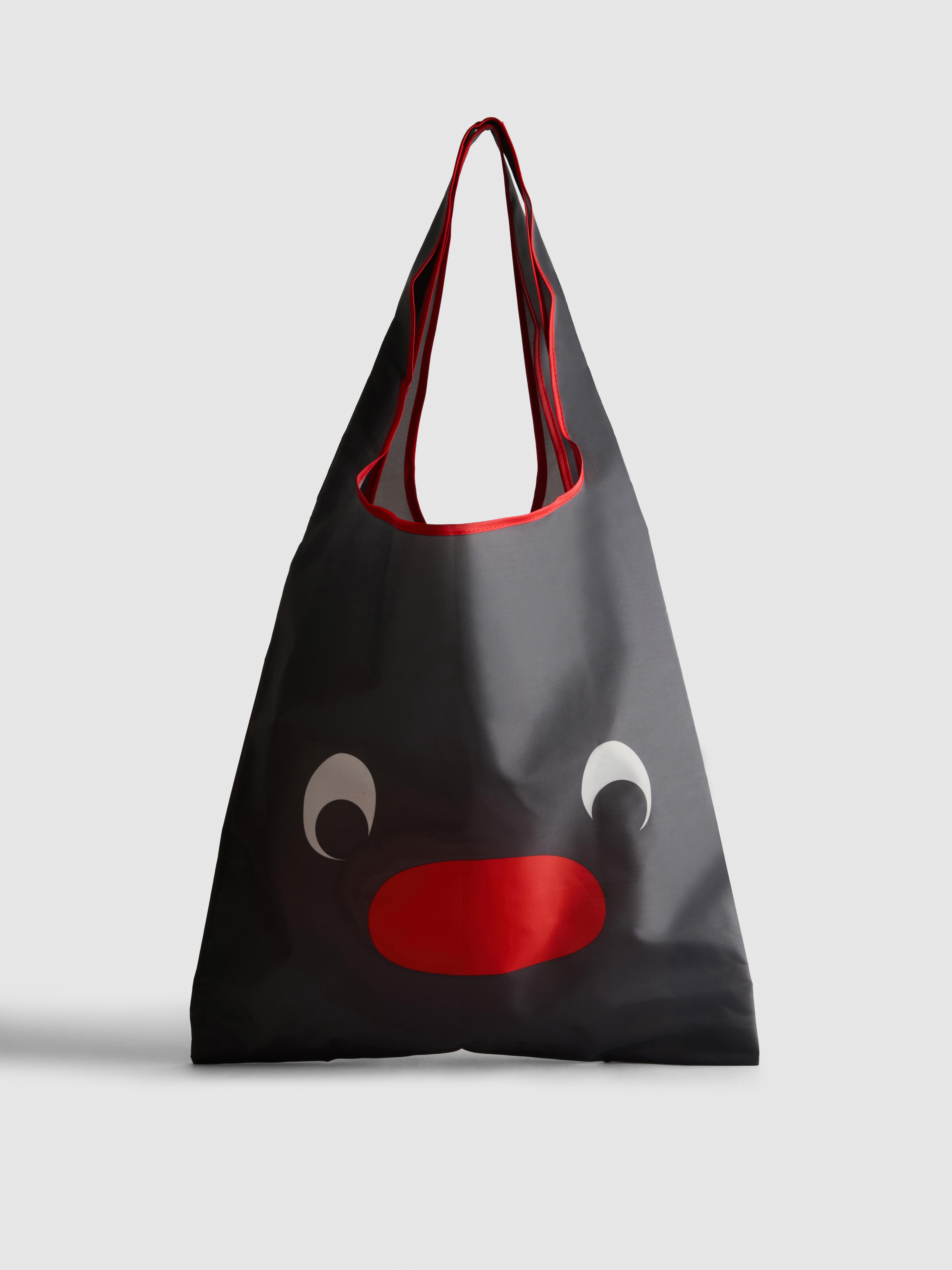 Womens Black Pingu Face Foldaway Shopper Bag | Primark