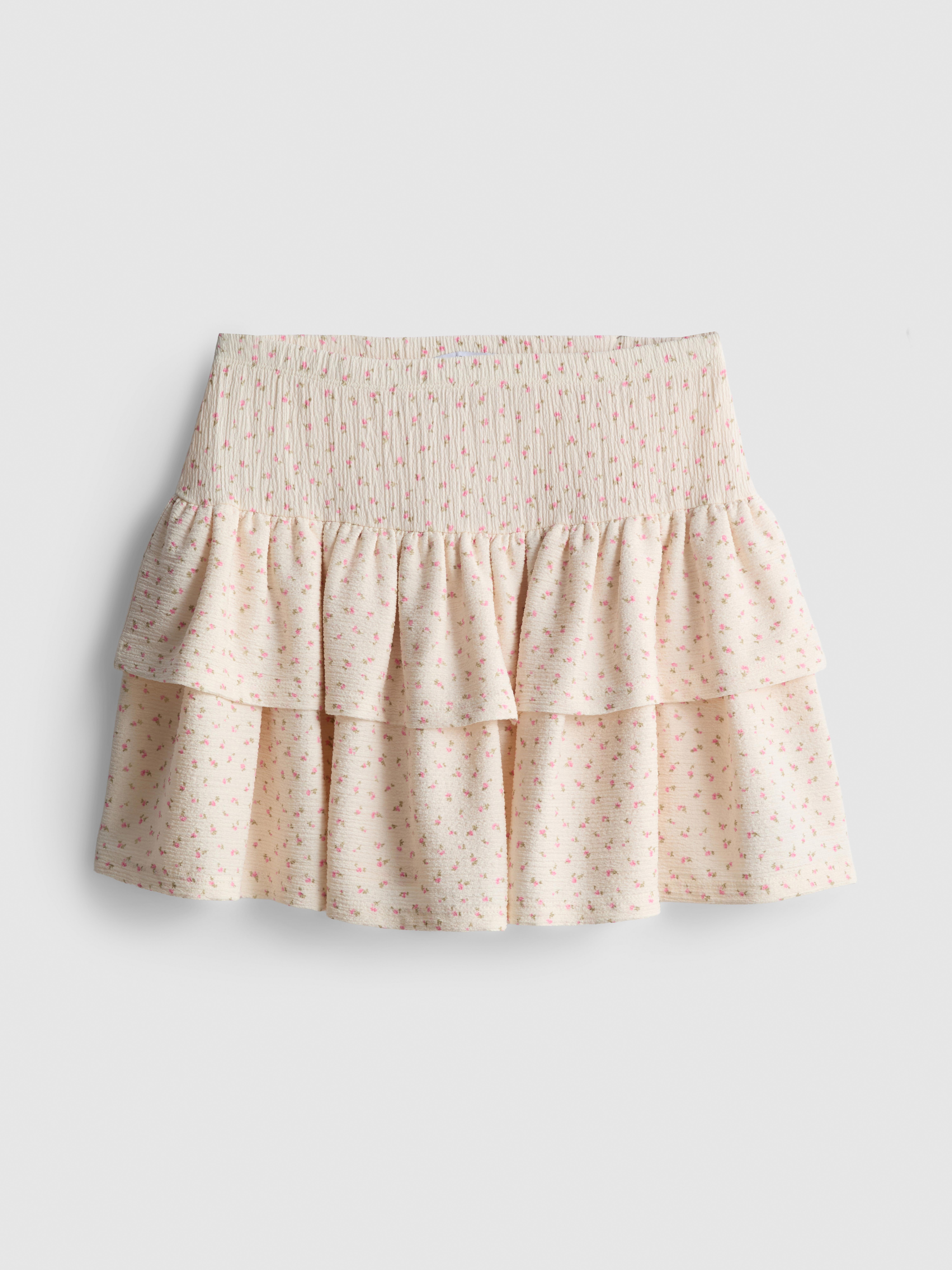7-15yrs | Crinkle Textured Rara Skirt Light Pink