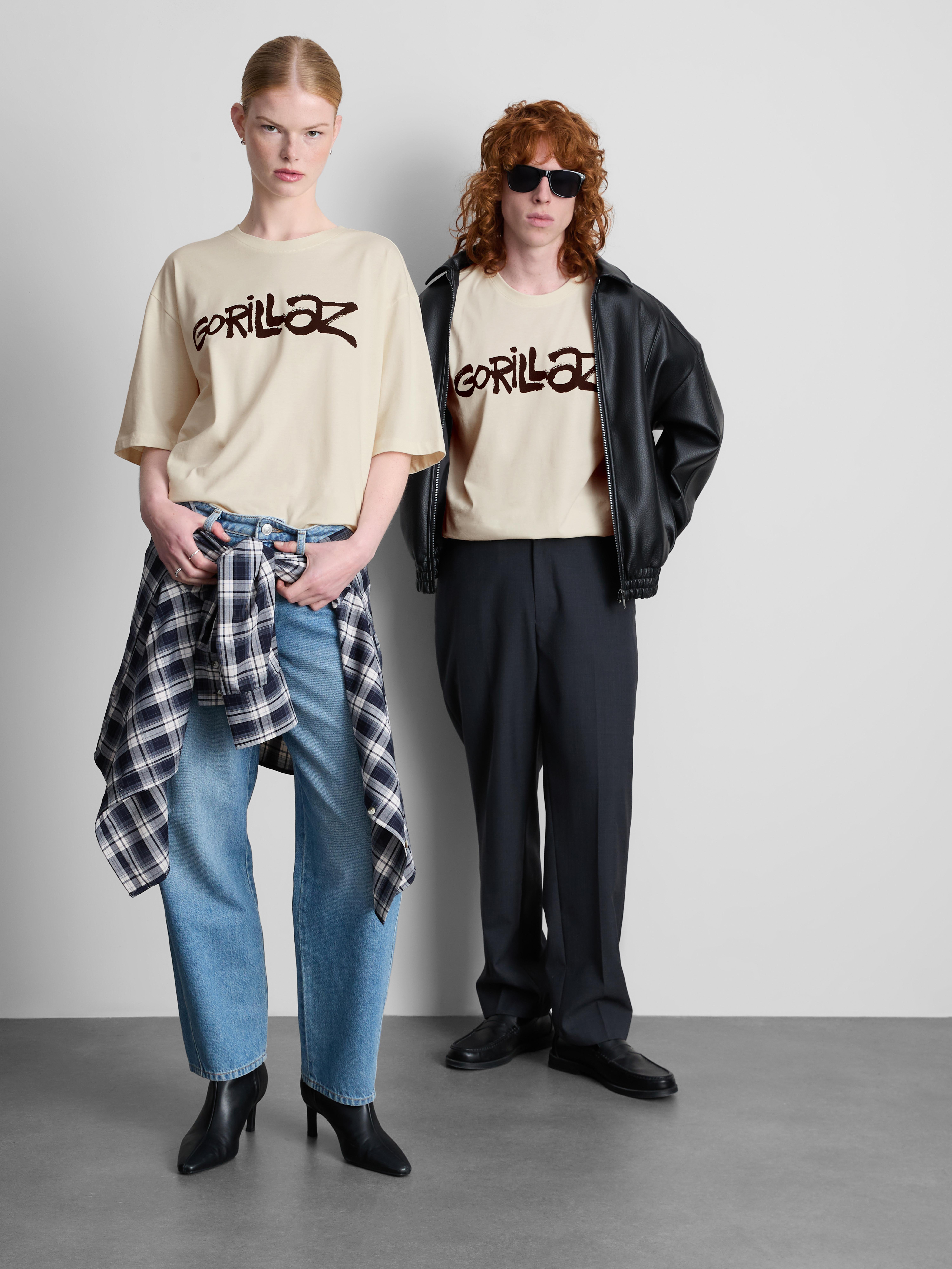 Puur katoenen band-T-shirt met logo Gorillaz
