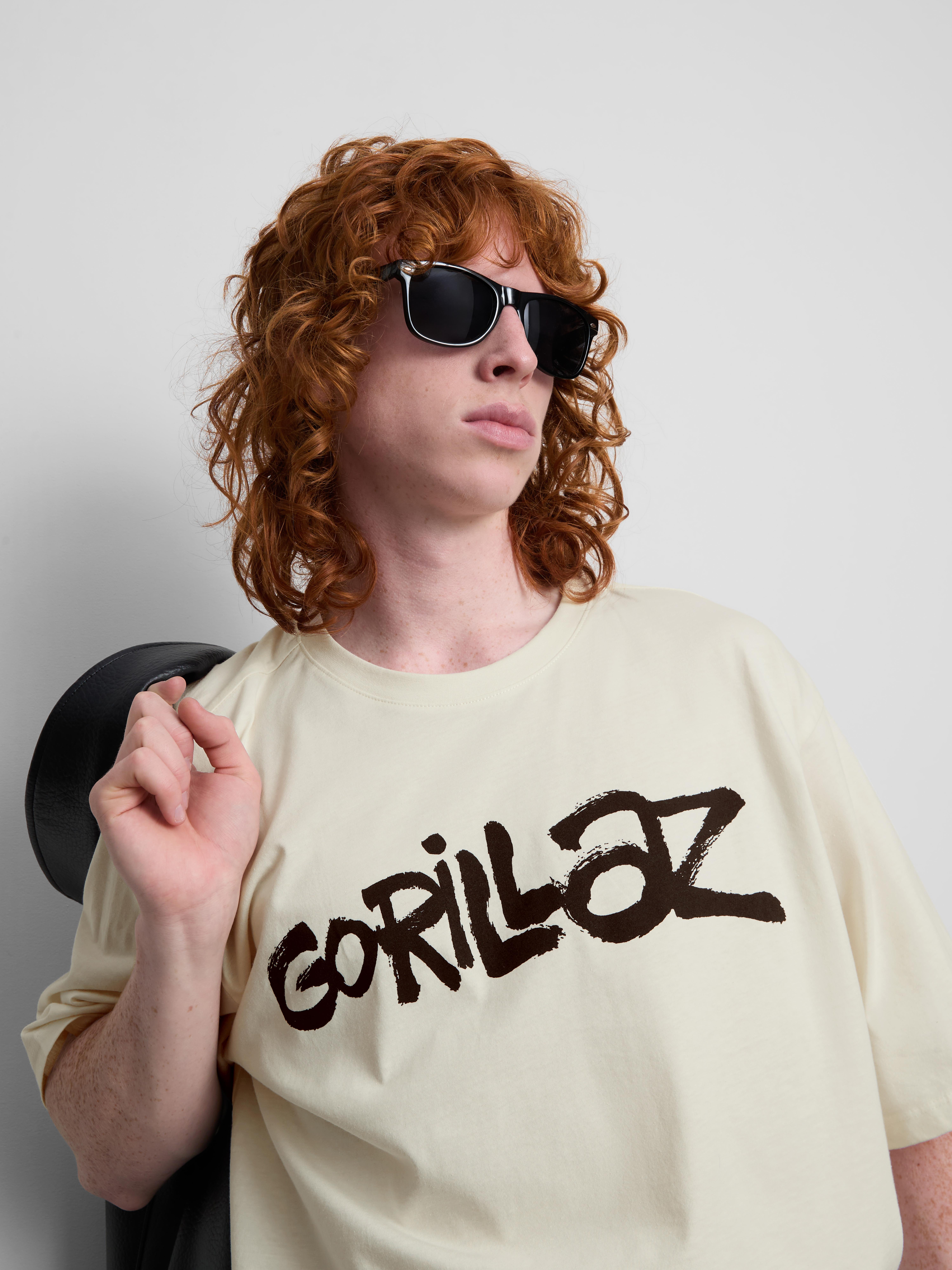 Puur katoenen band-T-shirt met logo Gorillaz