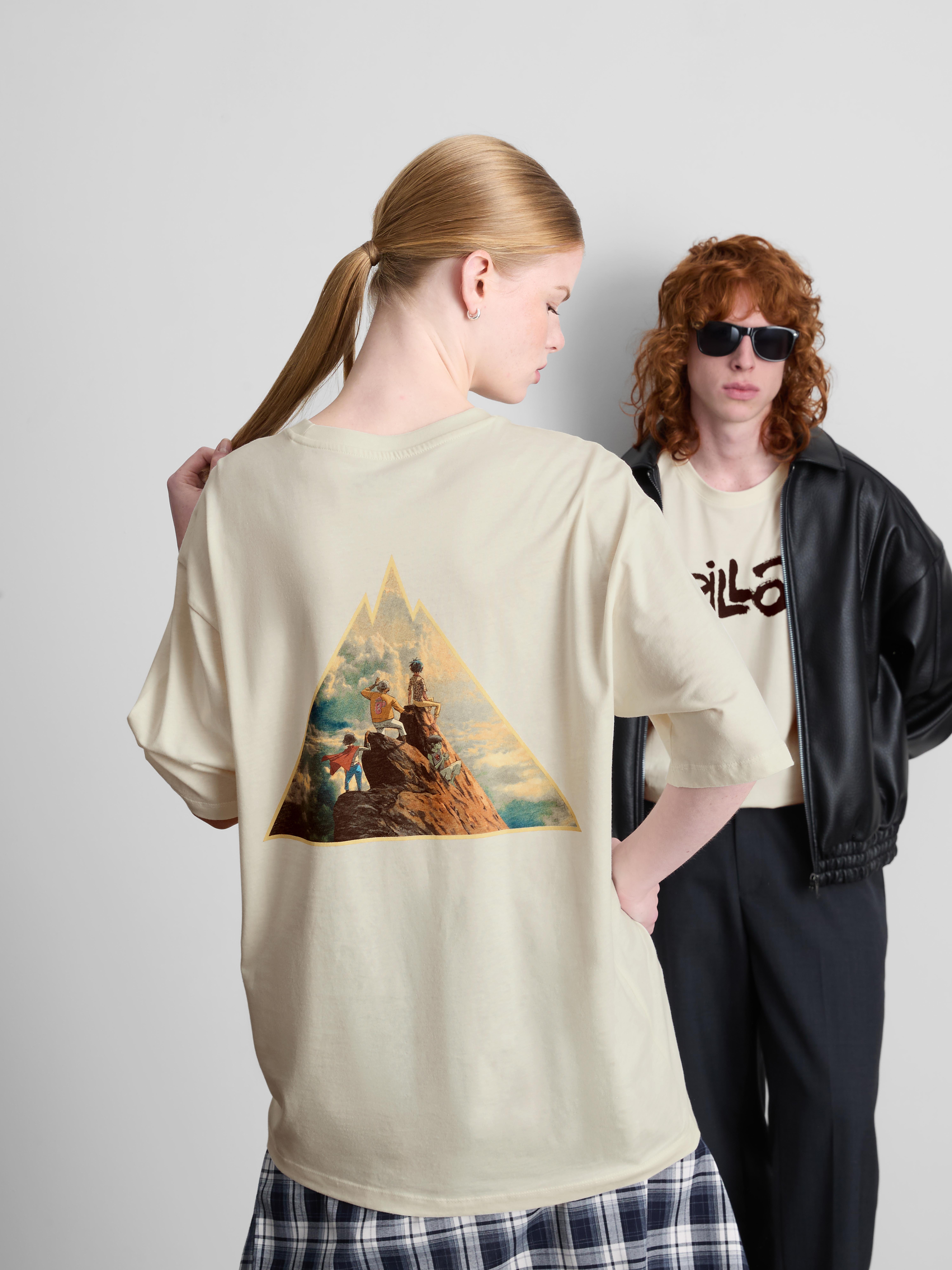Puur katoenen band-T-shirt met logo Gorillaz