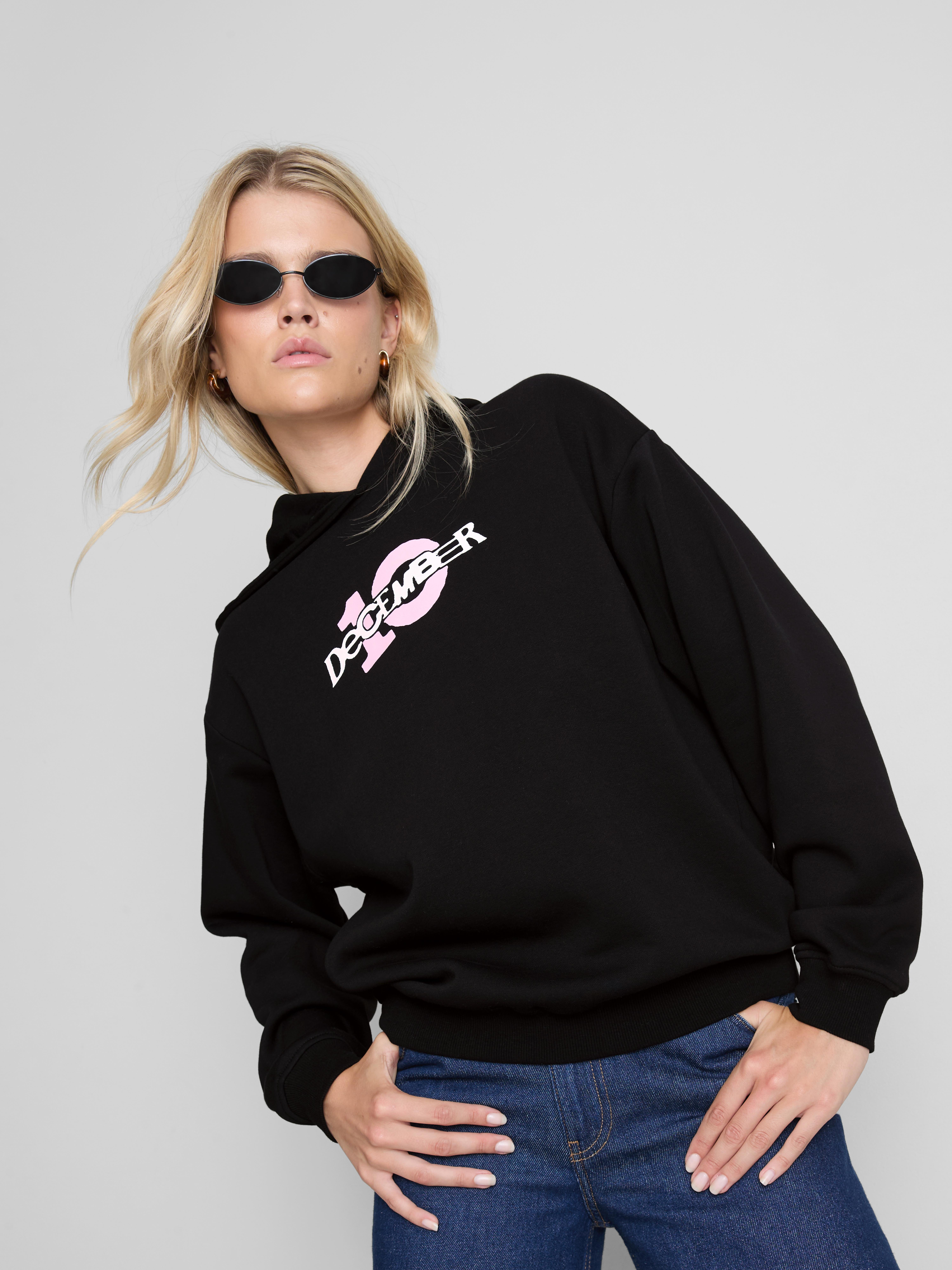 December 10 Cotton Rich Oversized Graphic Hoodie