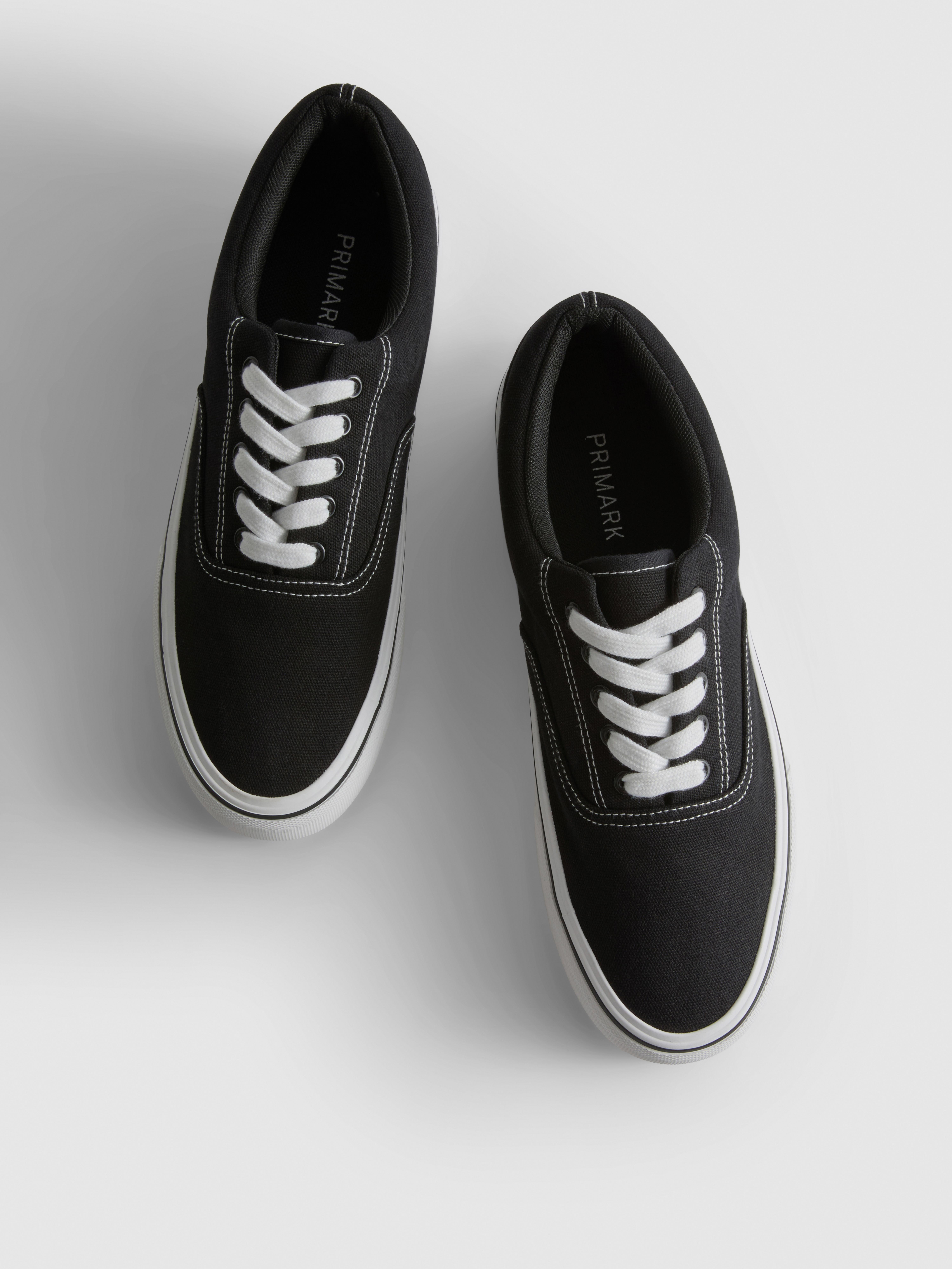 Contrast Lace-Up Canvas Sneakers