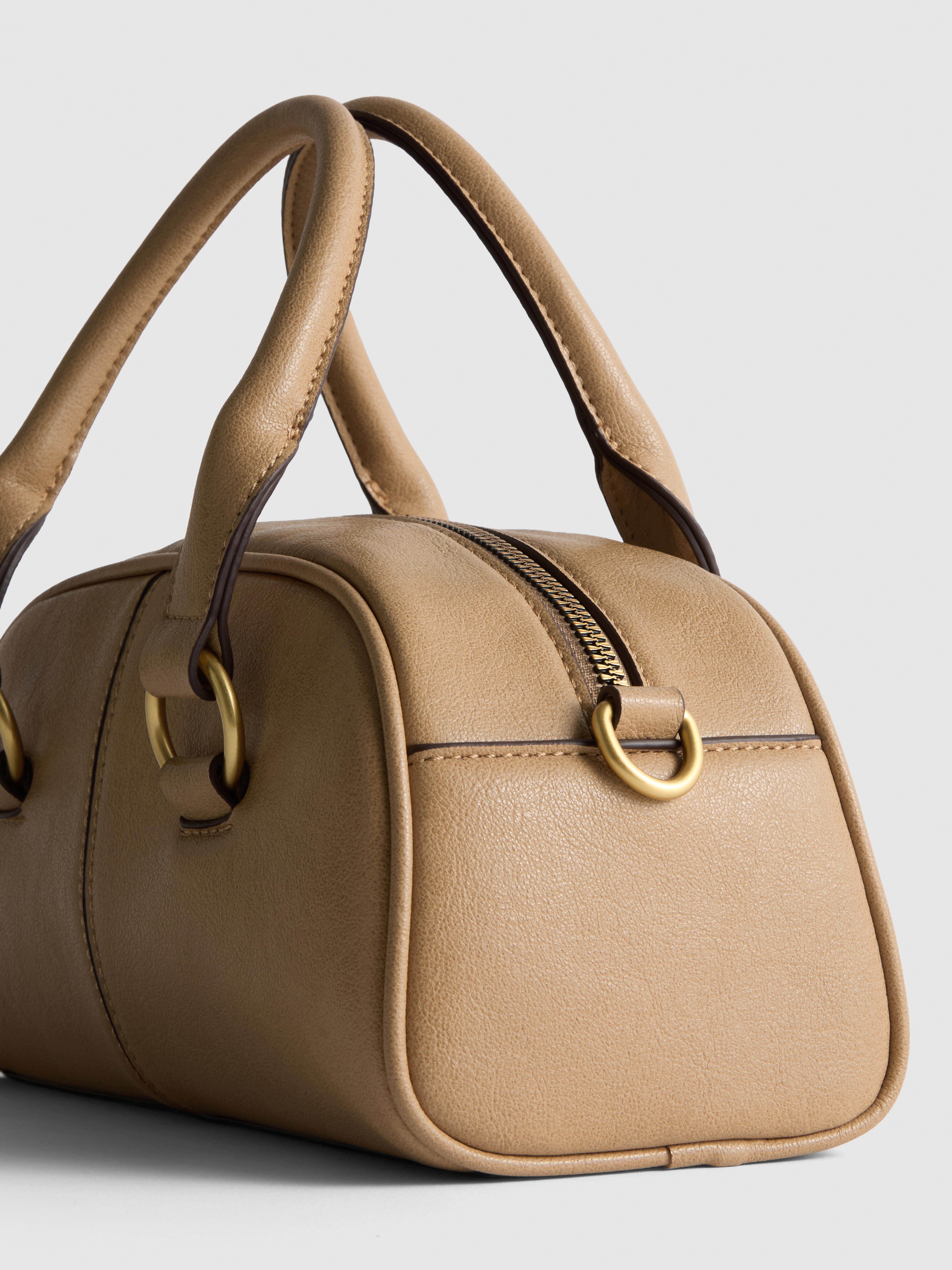 Faux Leather Bowling Bag