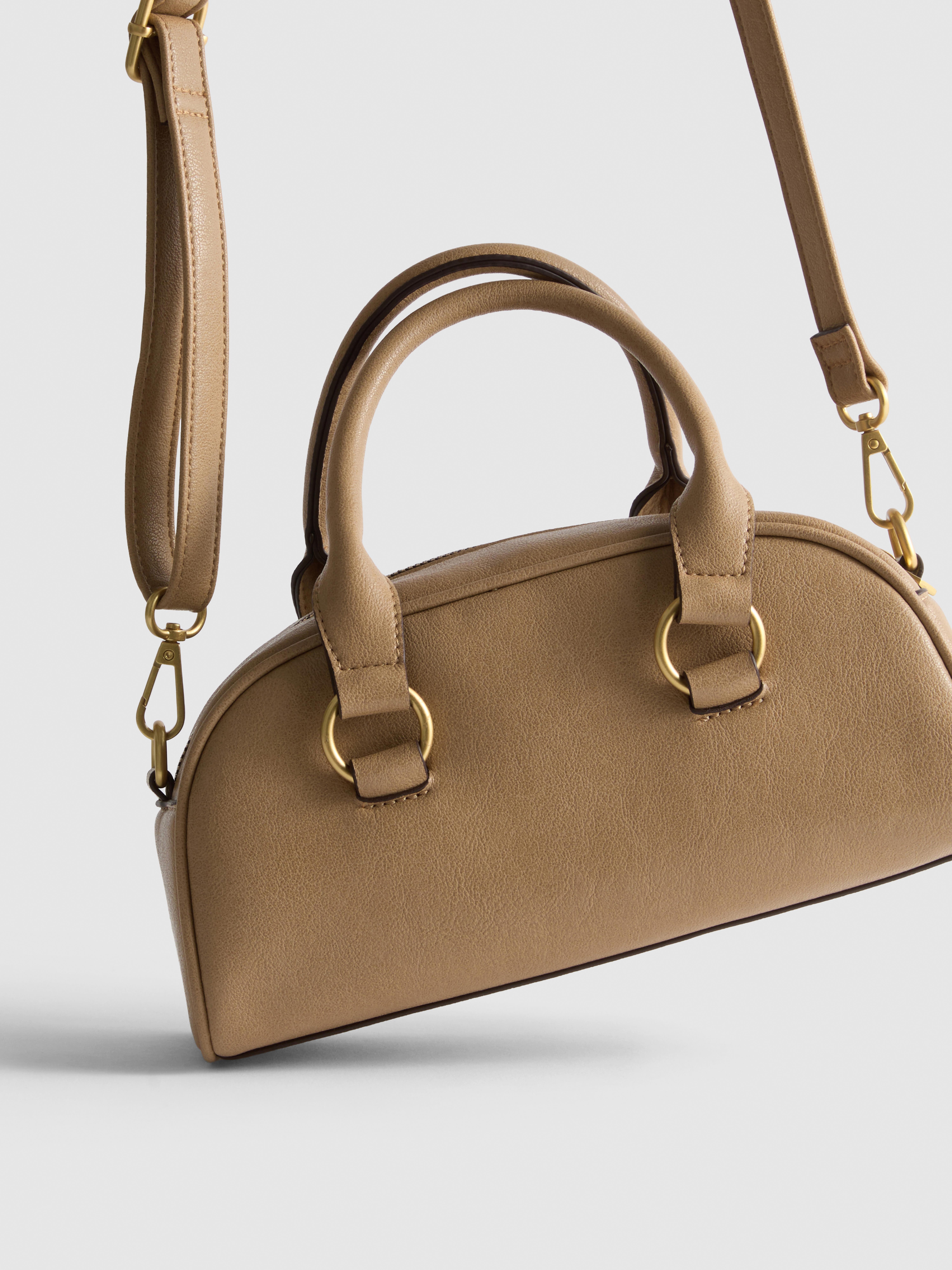 Faux Leather Bowling Bag